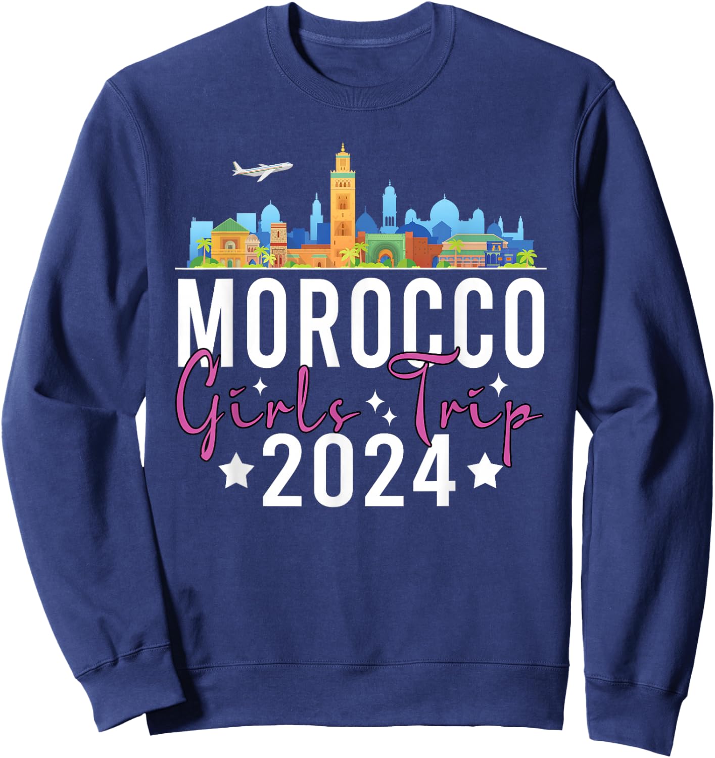 Morocco Girls Trip 2024 Summer Vacation Bachelorette Holiday Sweatshirt - Sweatshirt | Navy