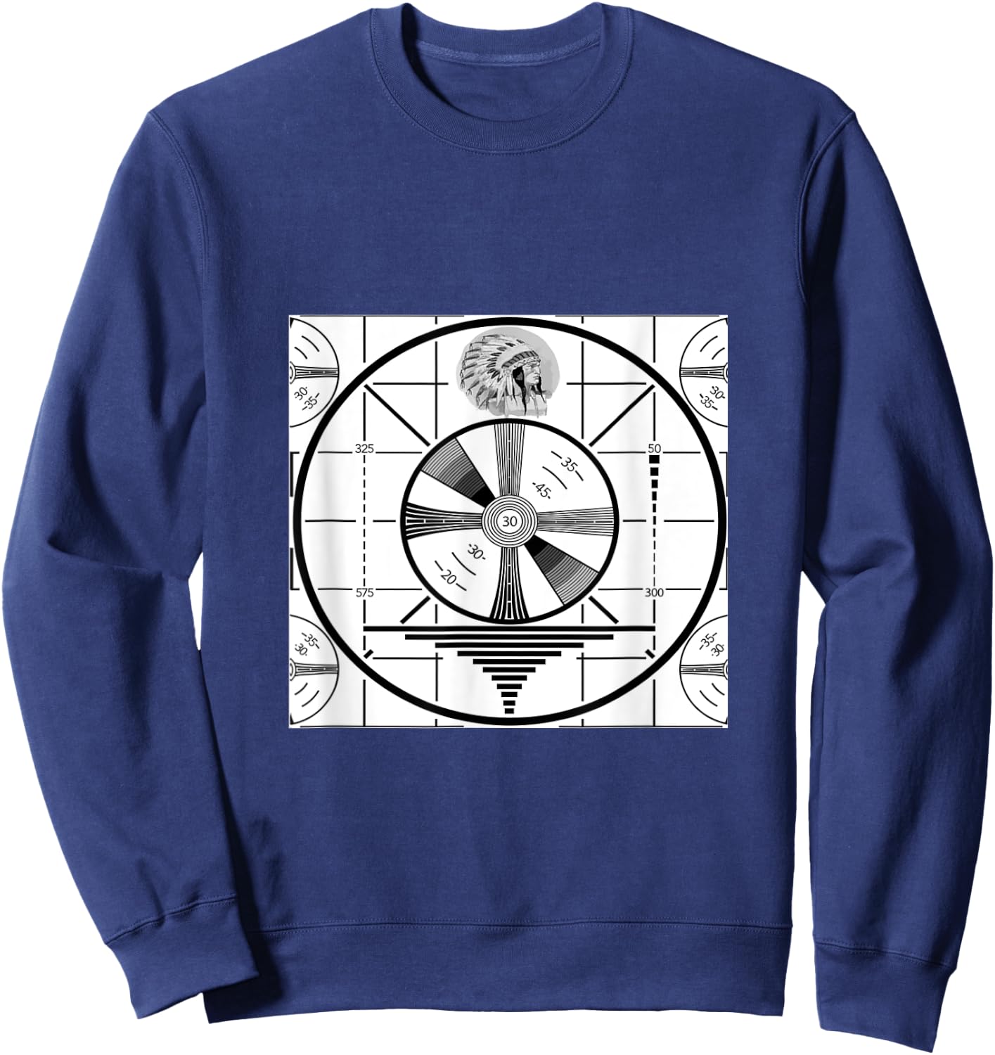 Indian Head Test Pattern Vintage American Television Sweatshirt - Sweatshirt | Navy