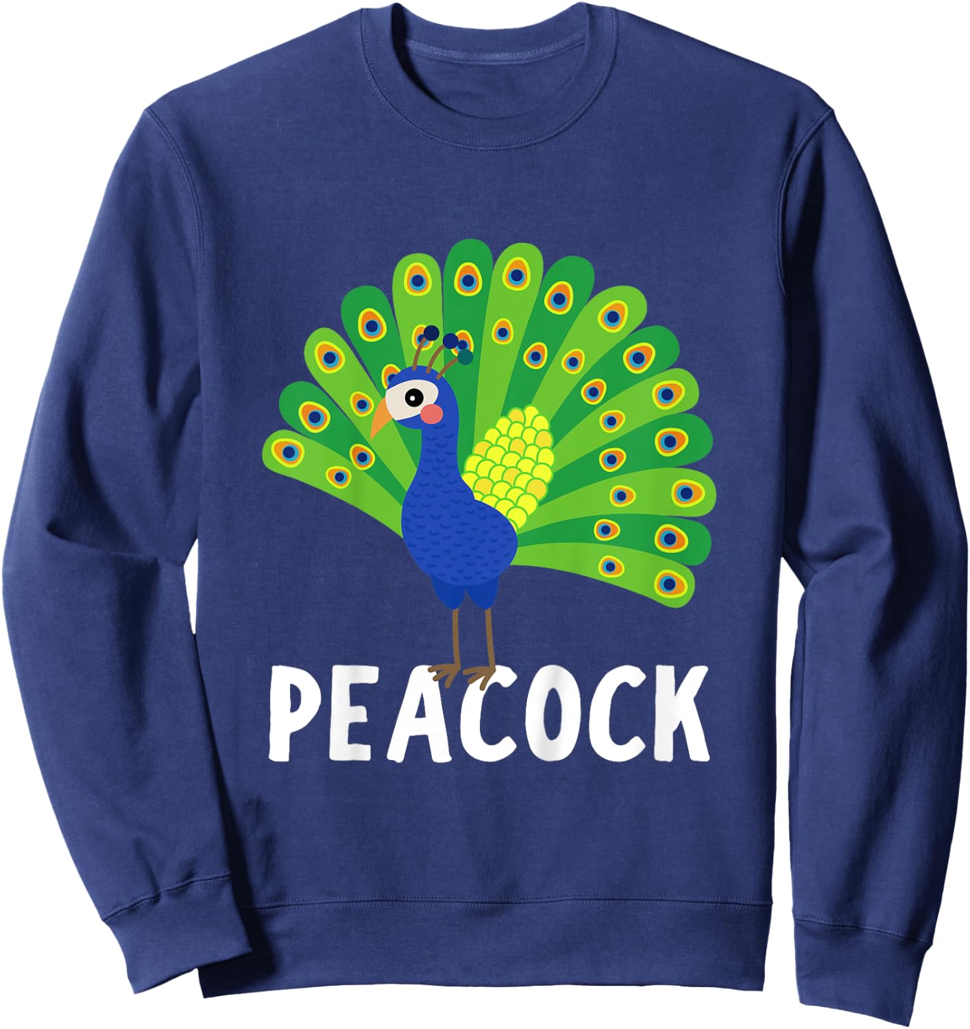 Kids Peacock Shirt For Boys Or Girls | Cute Peacock Gift Sweatshirt - Sweatshirt | Navy