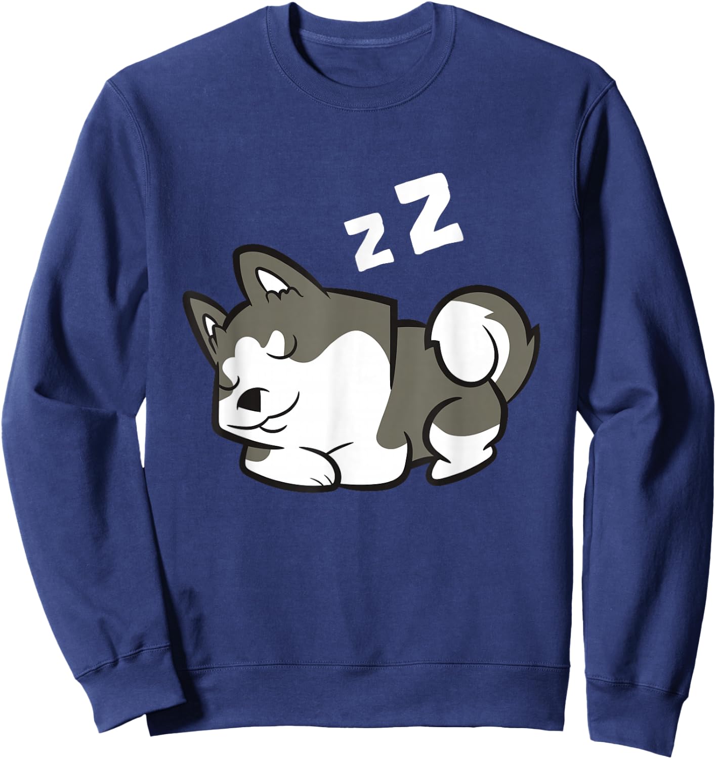 Lazy Husky Dog Sleeping Siberian Husky Sweatshirt - Sweatshirt | Navy