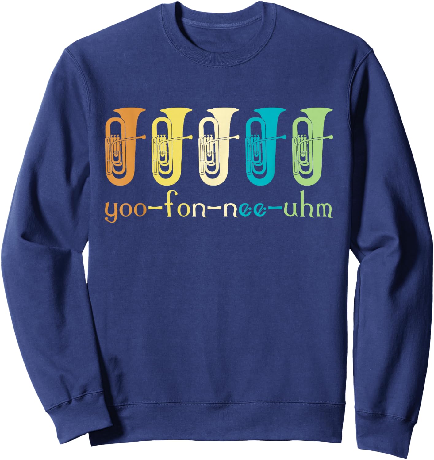 Retro Euphonium Player Euphoniumist Brass Horn Marching Band Sweatshirt - Sweatshirt | Navy