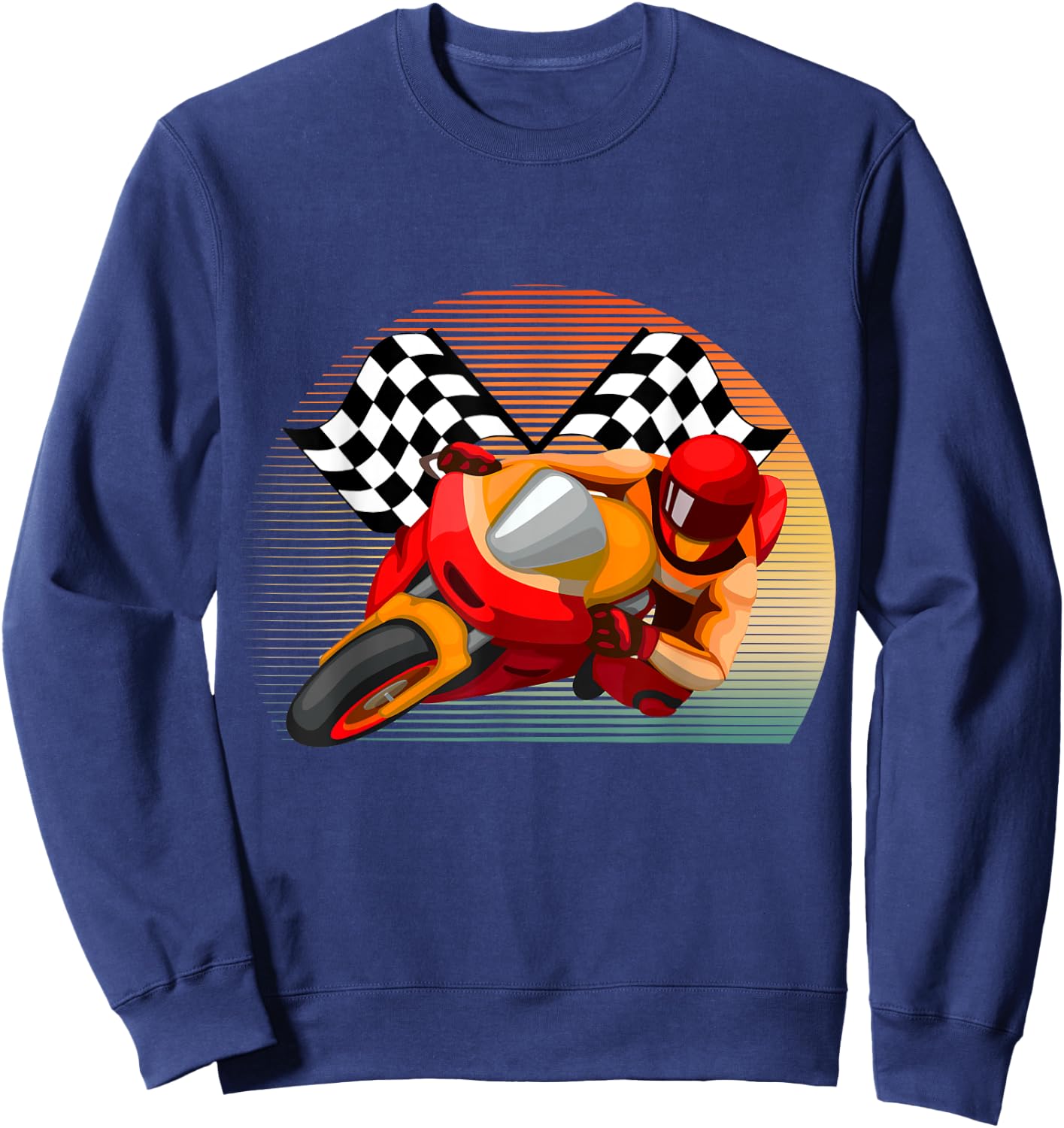 Vintage Retro Style Motorbike Moto GP Sport Racing Fan Sweatshirt - Sweatshirt | Navy