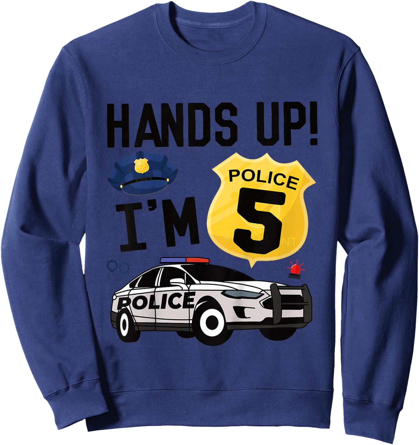 5th Birthday Policeman Boy Five Year Old Police Officer Sweatshirt - Sweatshirt | Navy