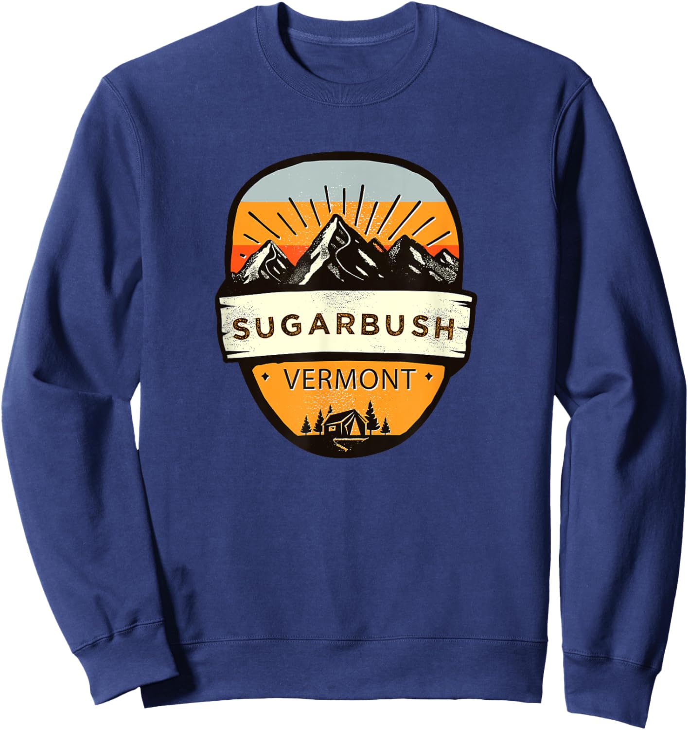 Retro Vintage Sugarbush, Vermont Souvenir Sweatshirt - Sweatshirt | Navy