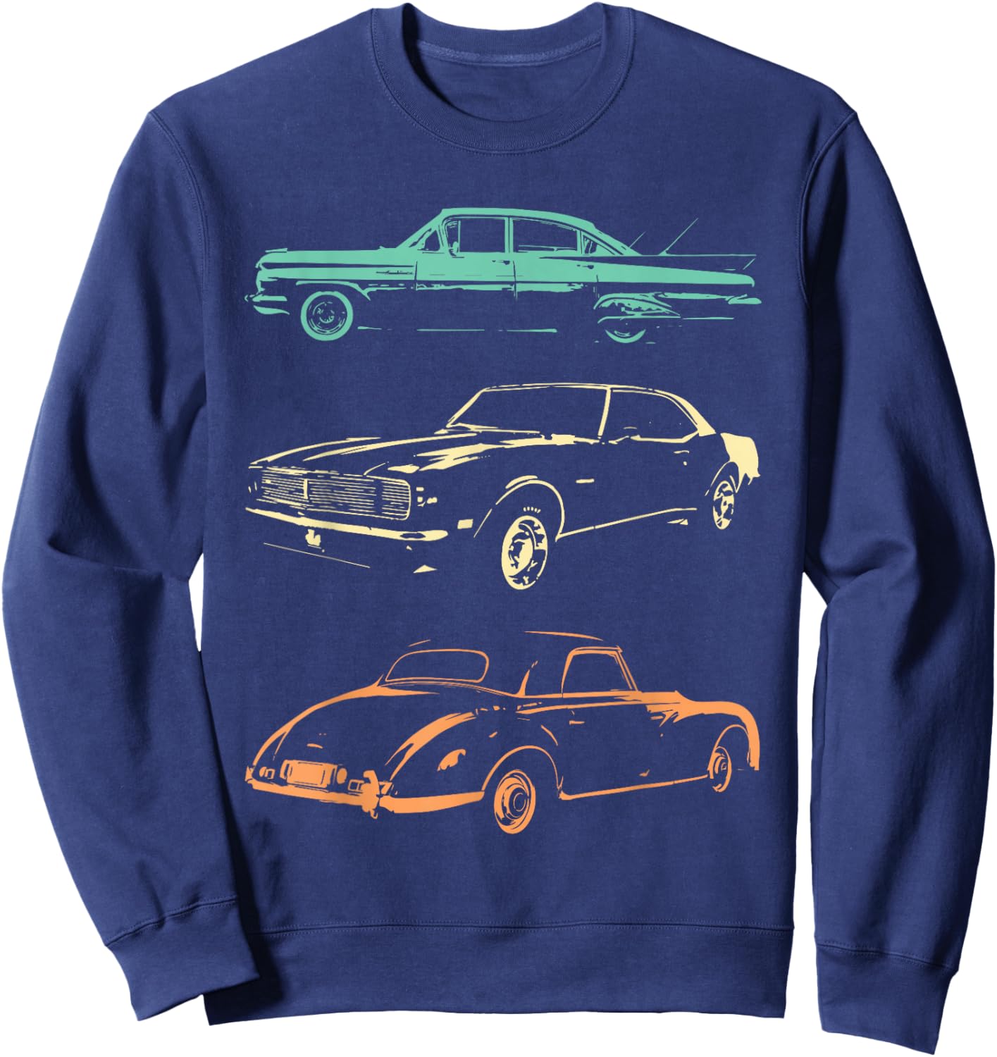 Vintage Cars - 80s & 90s Graphic Retro Sweatshirt - Sweatshirt | Navy