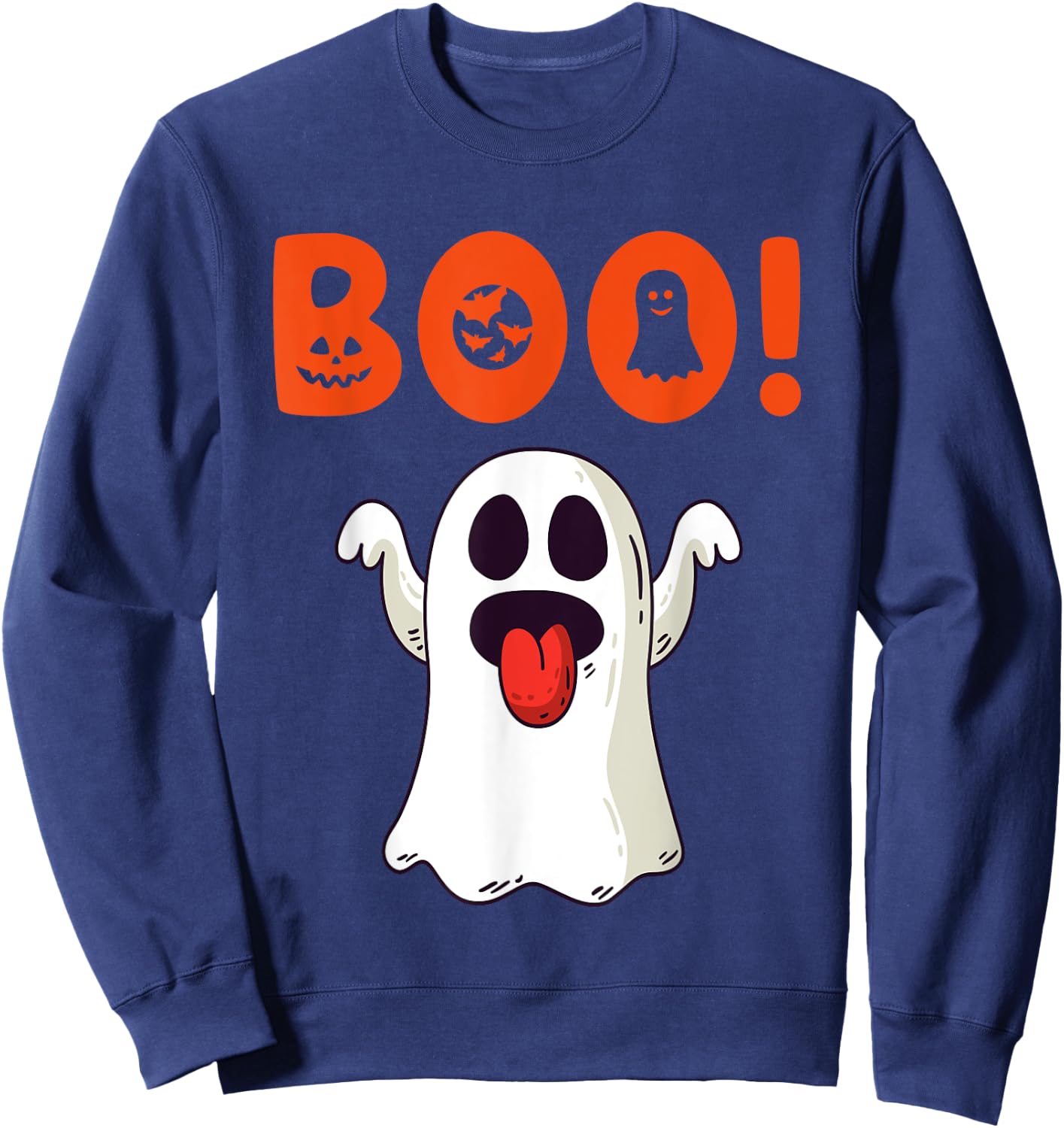 Funny Boo Ghost For Halloween Day Sweatshirt - Sweatshirt | Navy