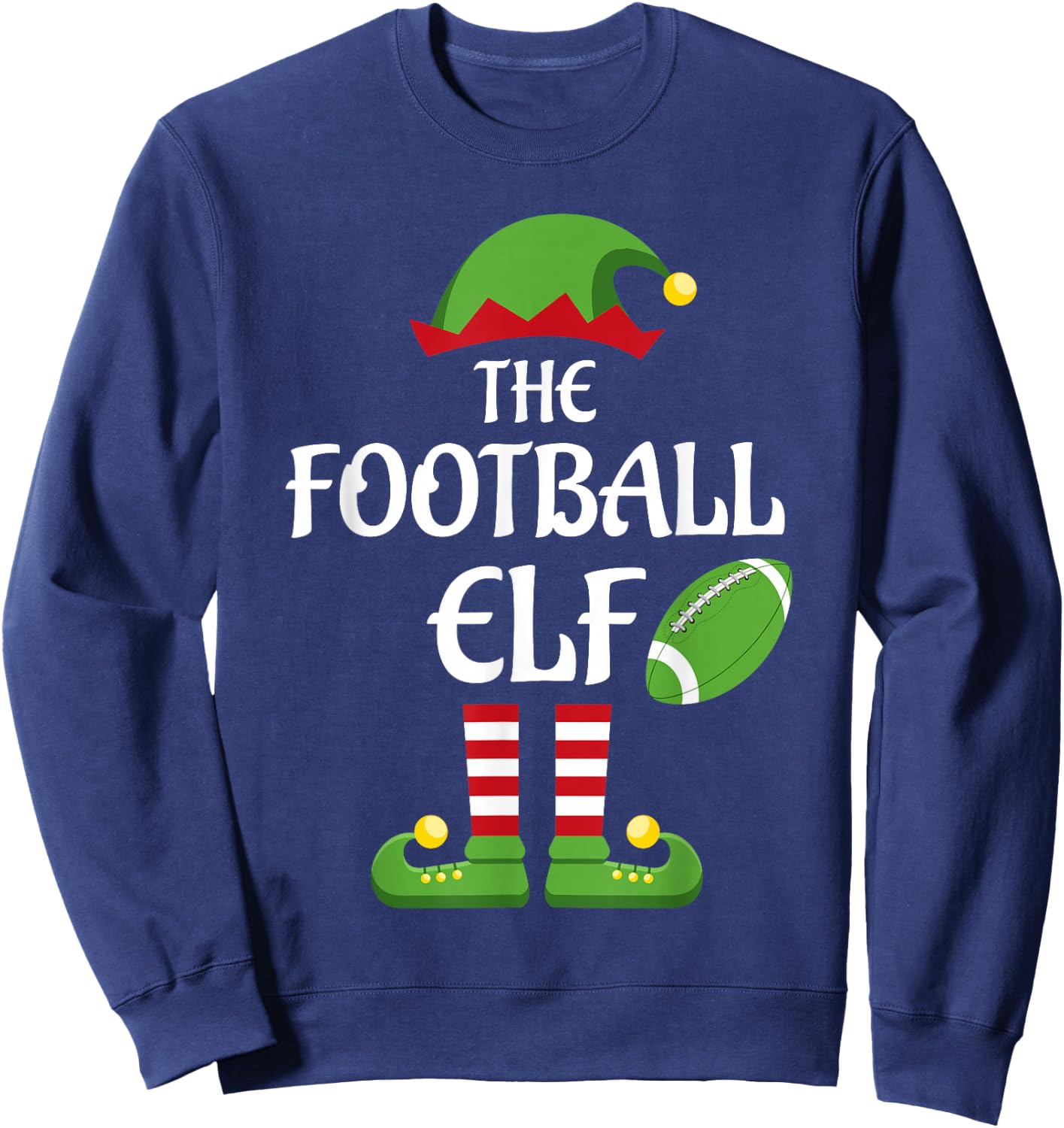 Football Elf Family Matching Group Christmas Sweatshirt - Sweatshirt | Navy
