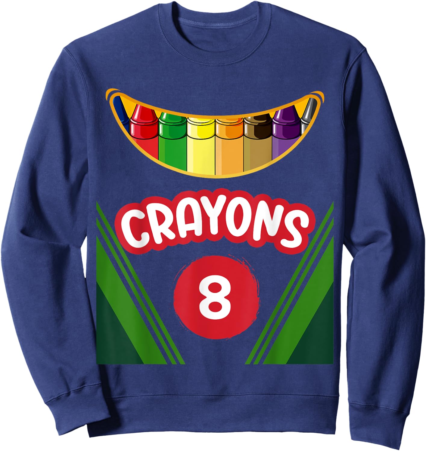 Crayon Box Fun Teacher Student Crayon Squad Halloween 2021 Sweatshirt - Sweatshirt | Navy