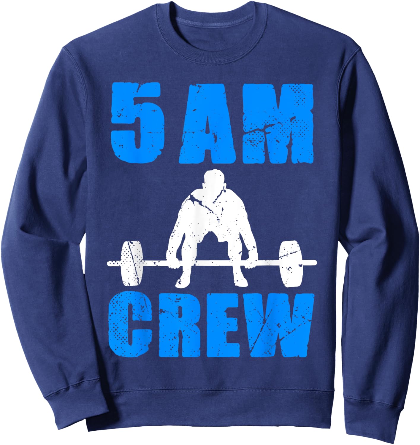 Workout Squad 5AM Crew Funny Gym Quote Sweatshirt - Sweatshirt | Navy