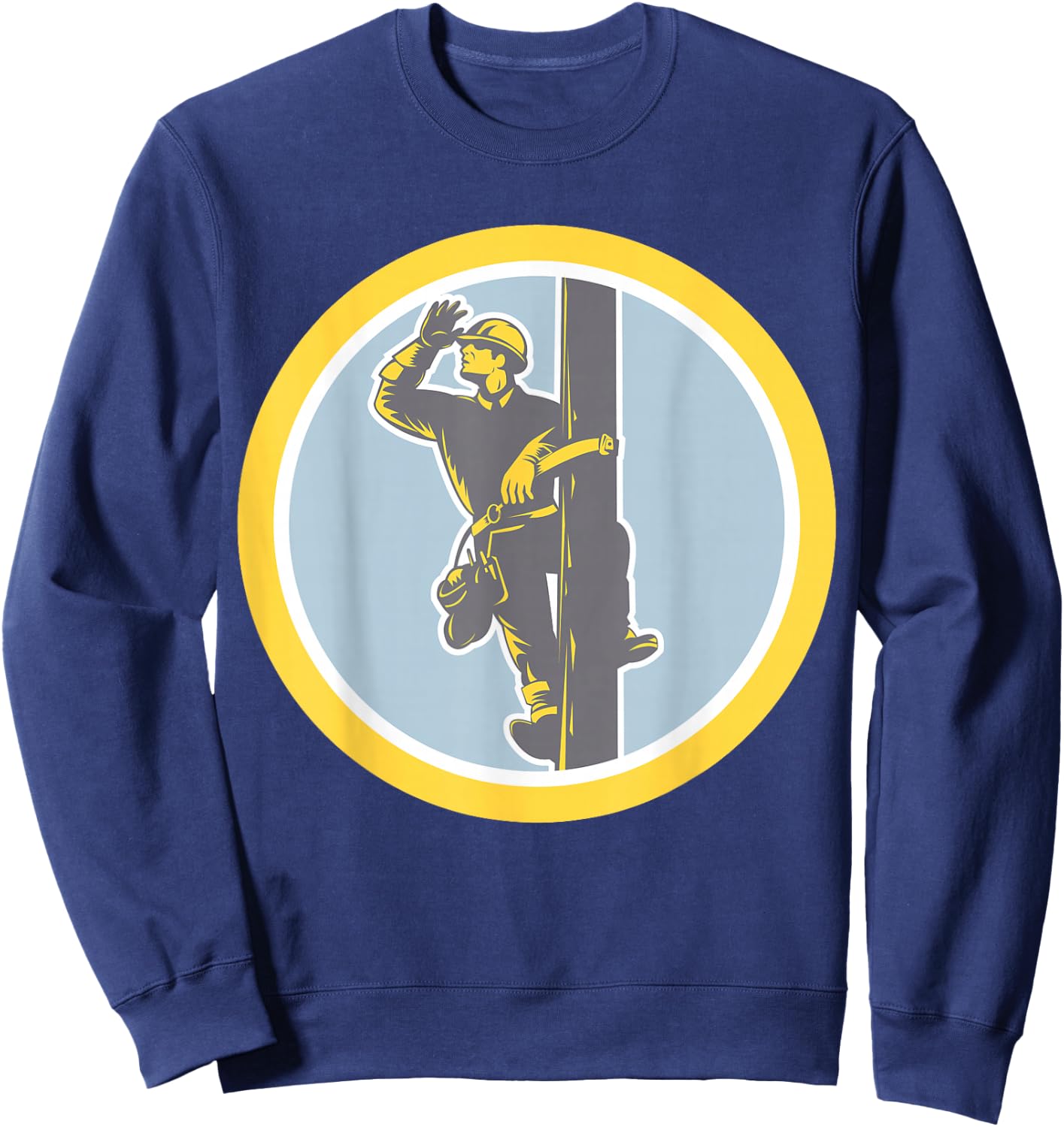 Electrician holding lightning bolt - Telephone - Repairman Sweatshirt - Sweatshirt | Navy