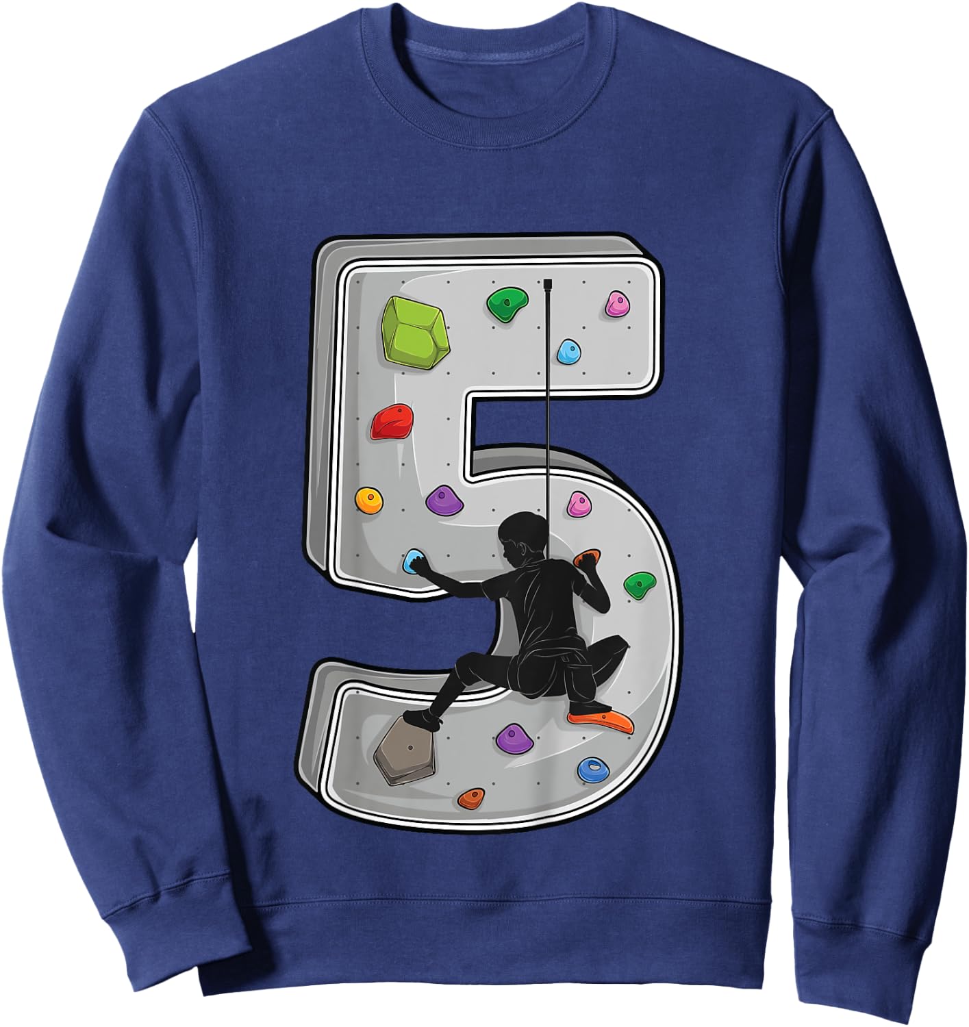 5 year old rock climbing 5th birthday Adventures Climber Sweatshirt - Sweatshirt | Navy