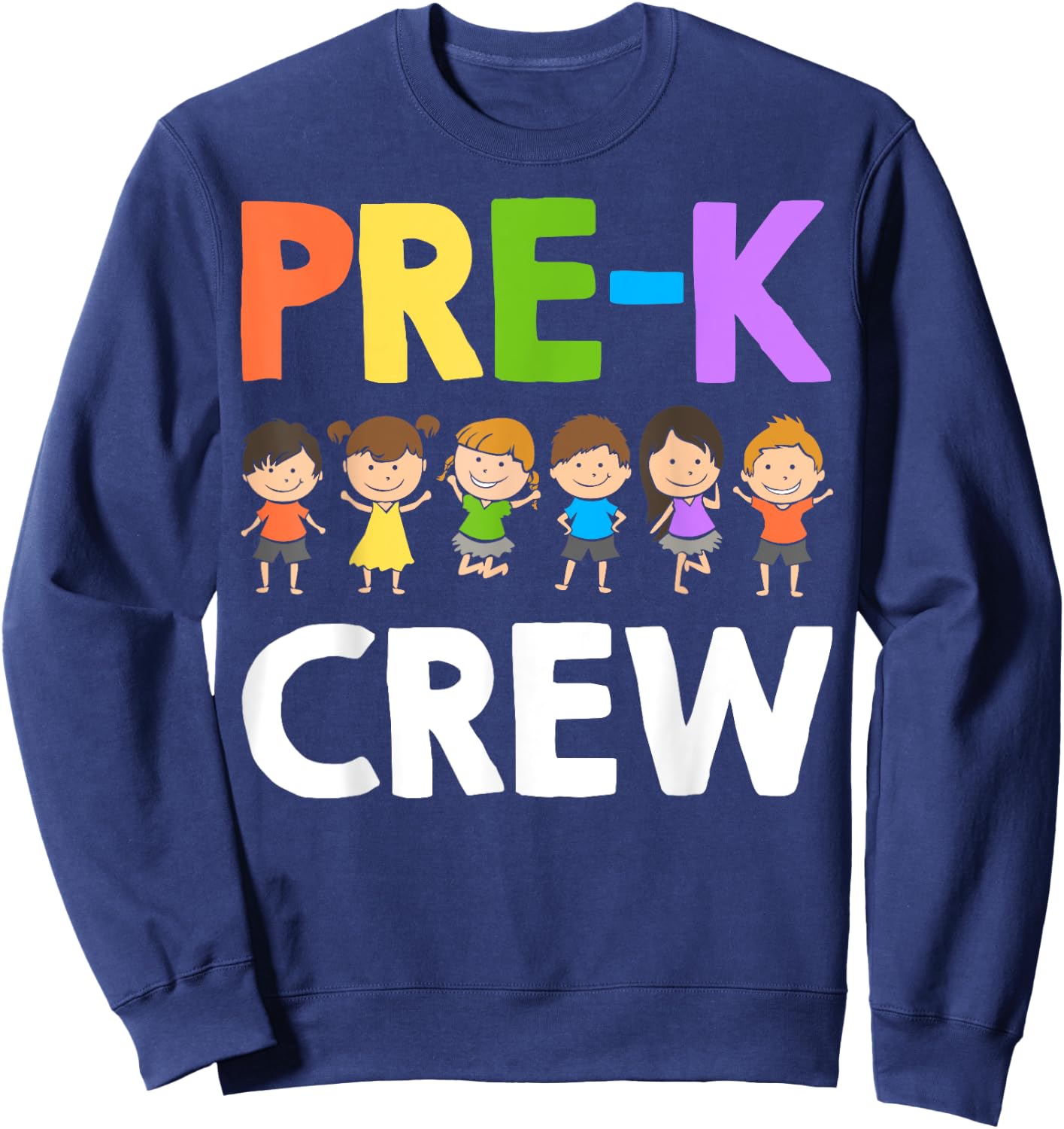 Funny Preschool Teacher Designs Women Pre-K Crew Sweatshirt - Sweatshirt | Navy