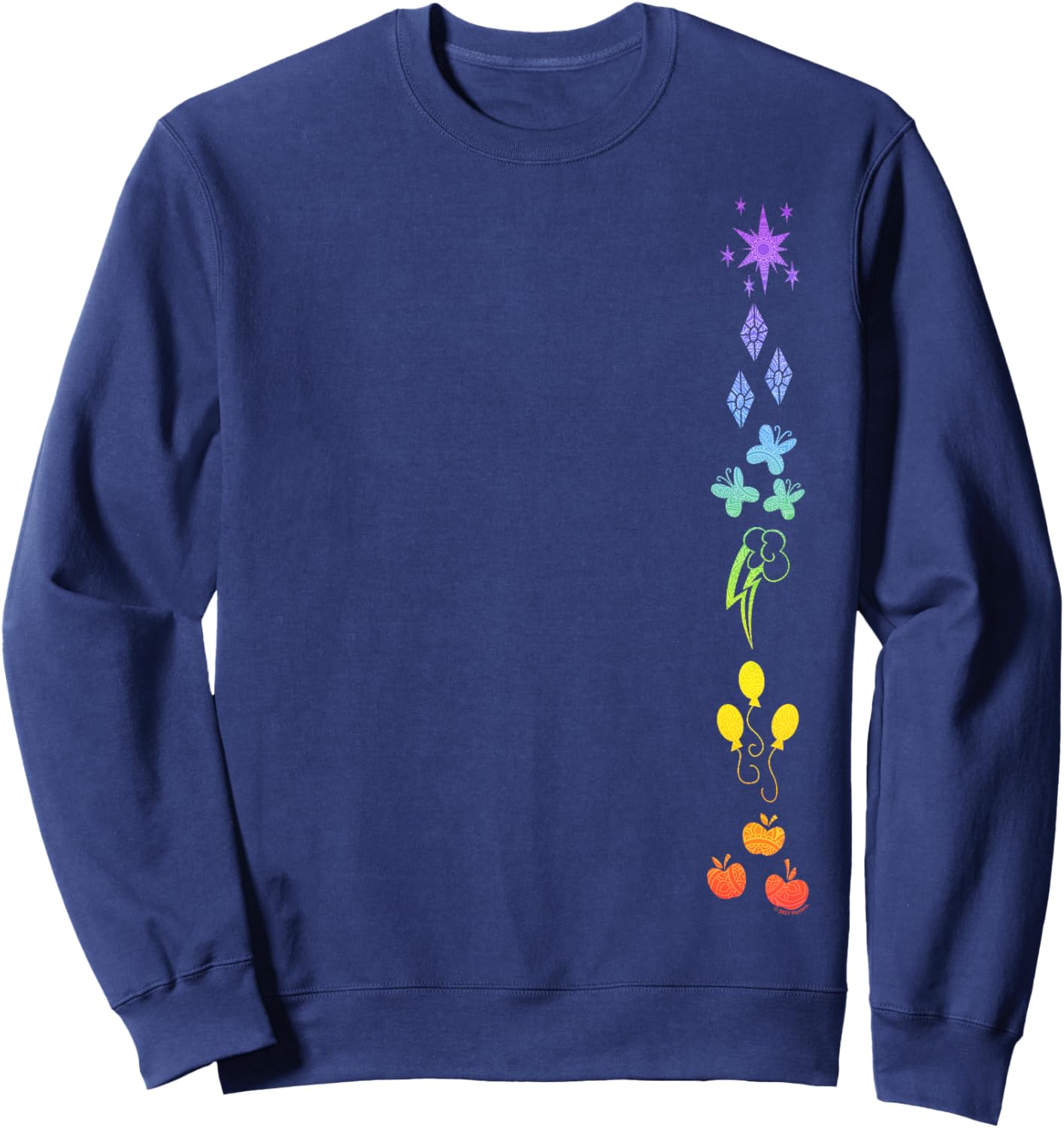 My Little Pony: Friendship is Magic Rainbow Ponies Aligned Sweatshirt - Sweatshirt | Navy