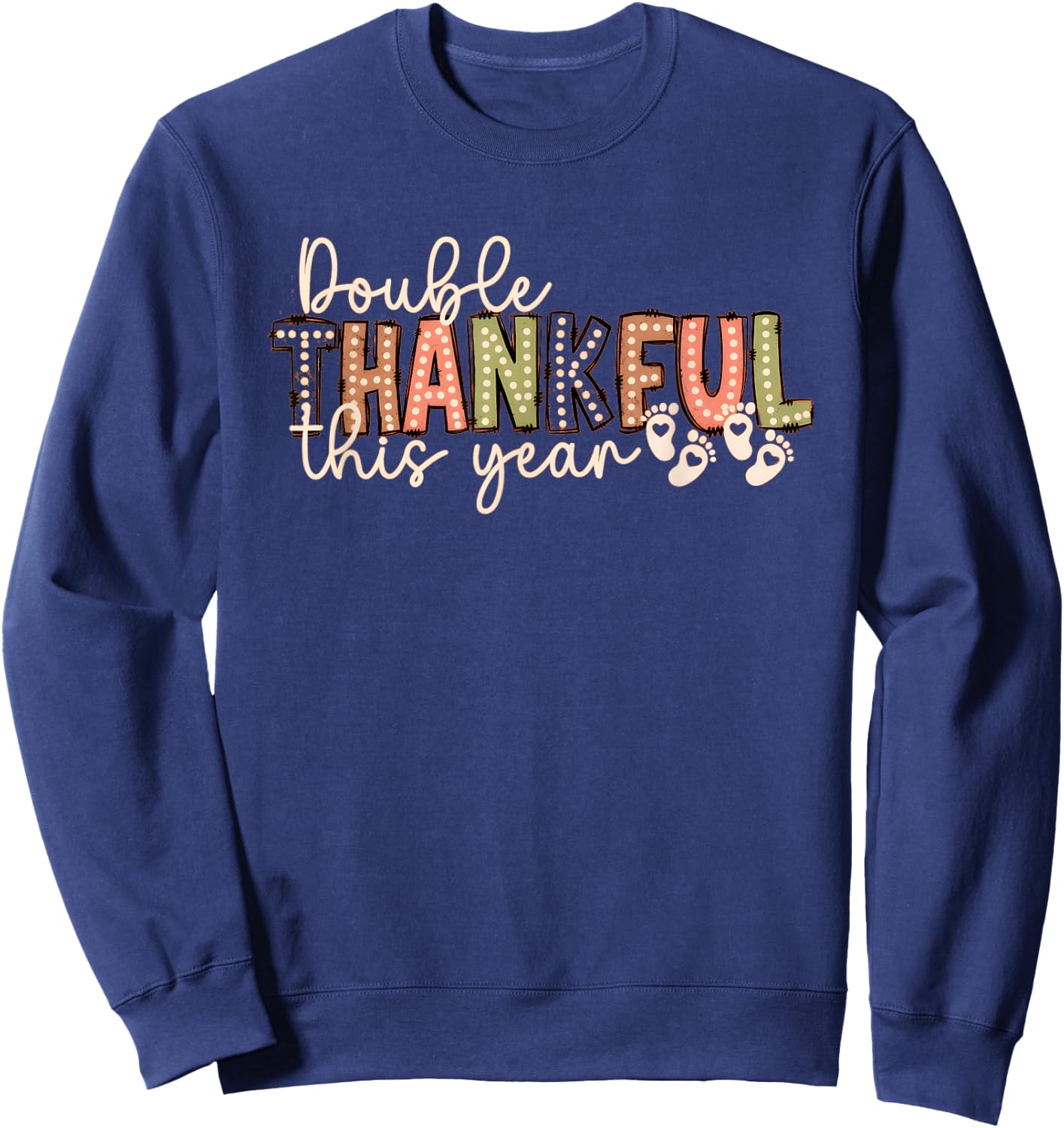 Twins Fall Pregnancy Thanksgiving Pregnancy Announcement FAL Sweatshirt - Sweatshirt | Navy