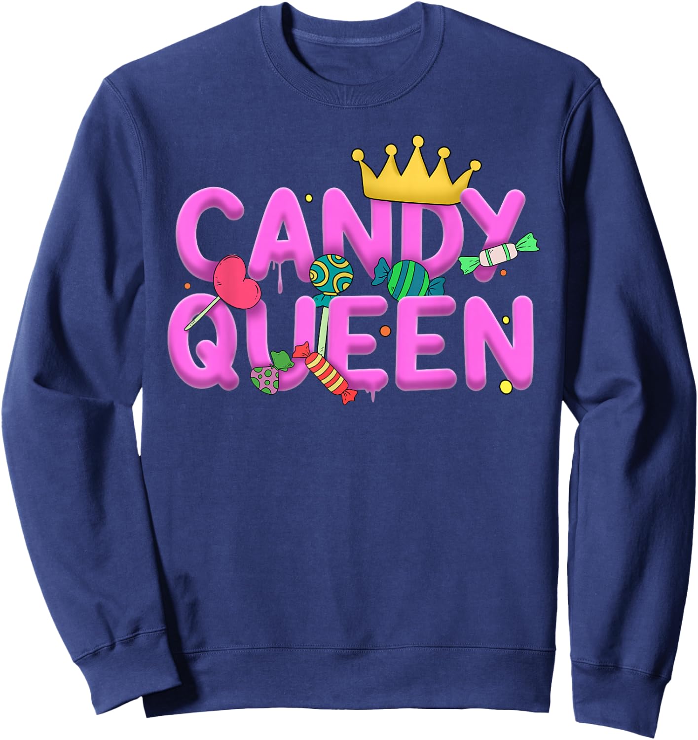 Cool Candy Queen Art Girls Candy Lollipop Lovers Sweatshirt - Sweatshirt | Navy