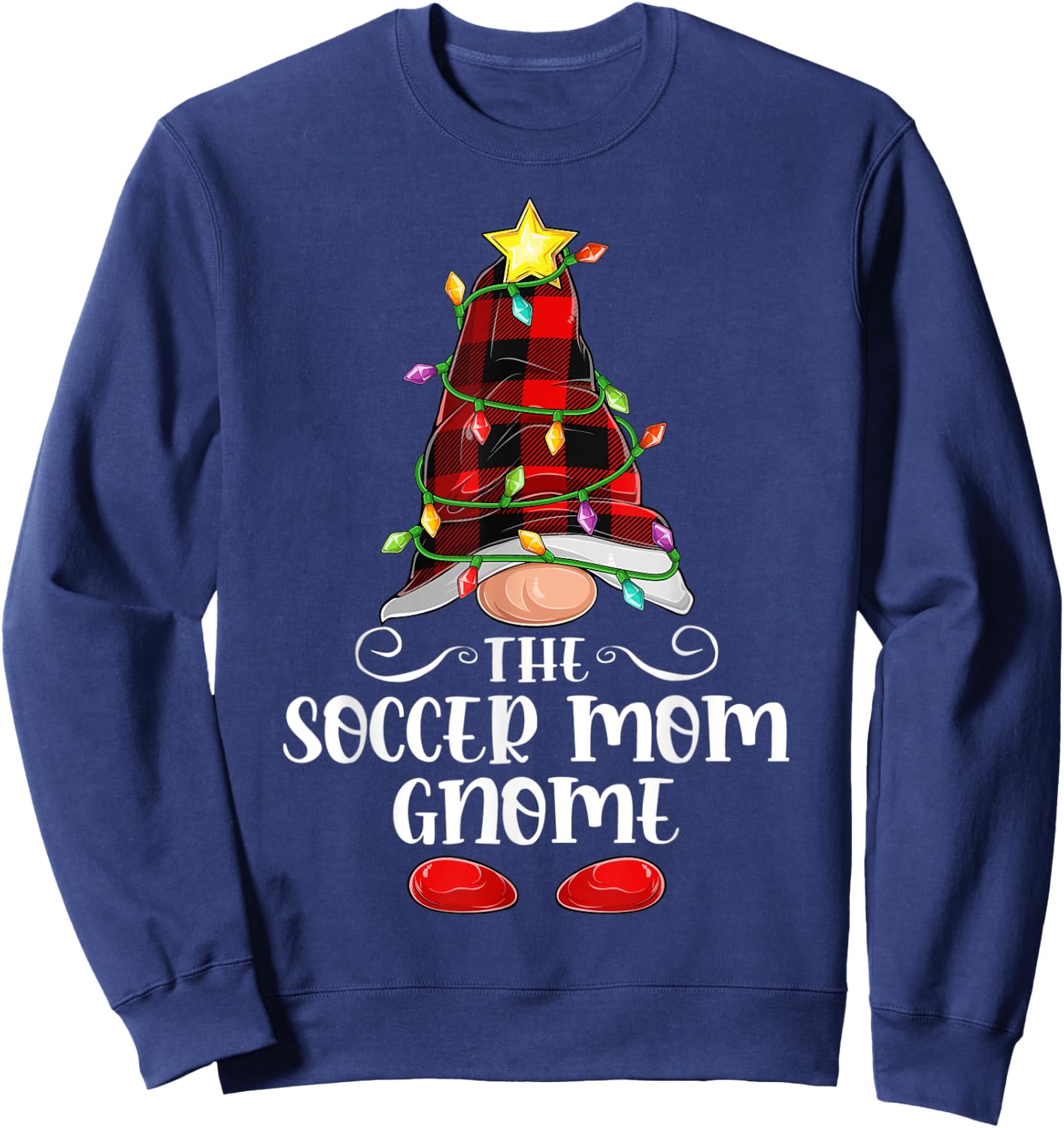 The Soccer Mom Gnome Matching Family Group Christmas Gnome Sweatshirt - Sweatshirt | Navy