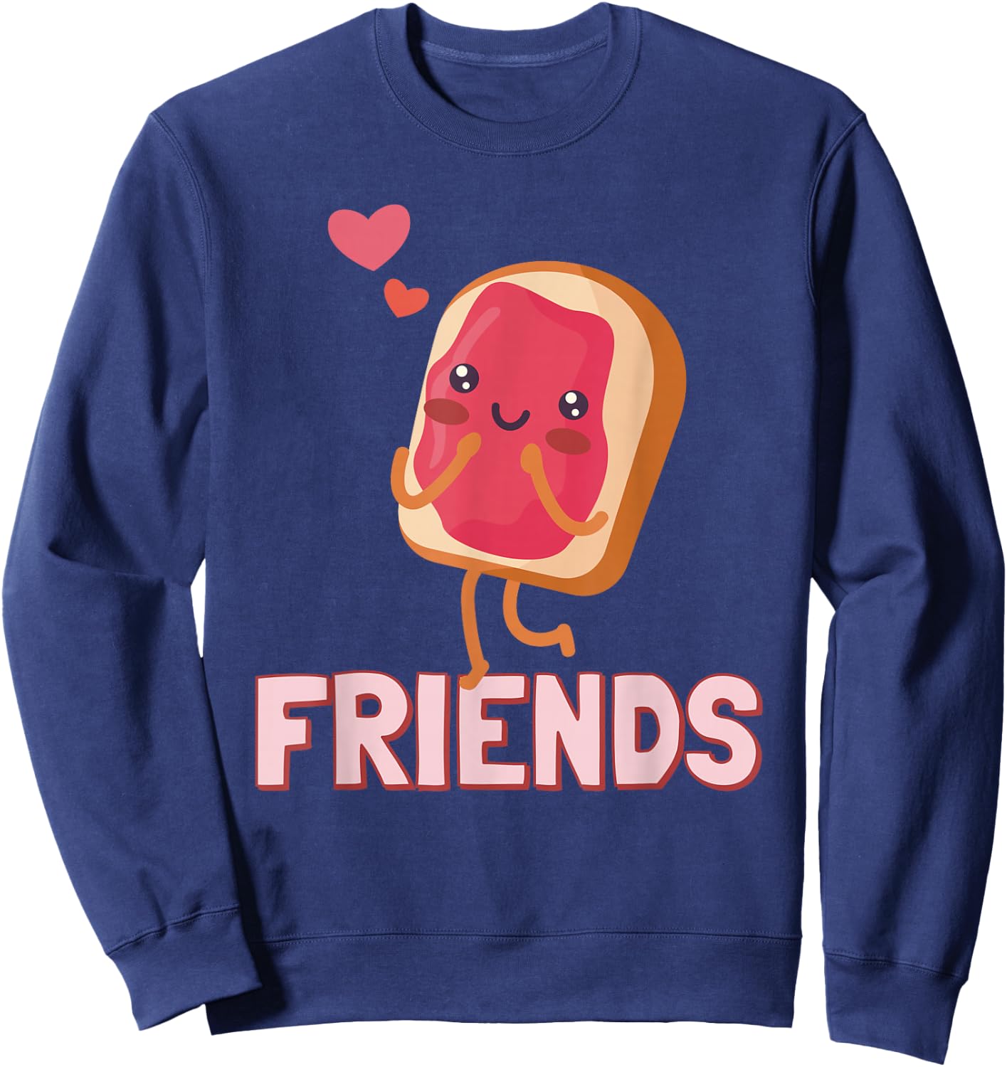 Best Friends PB&J Jelly and Peanut Butter Girl Woman Besties Sweatshirt - Sweatshirt | Navy