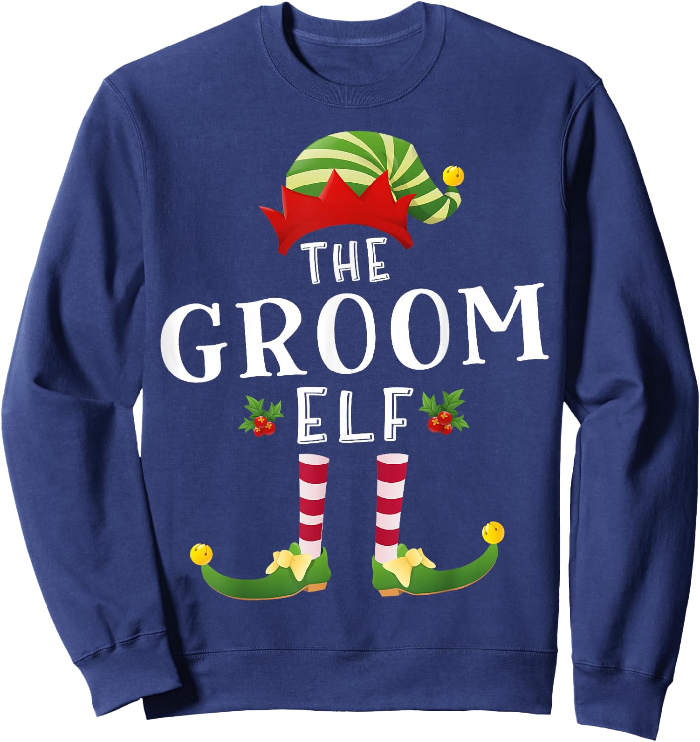 The Groom Elf Christmas Matching Pajama Sweatshirt - Sweatshirt | Navy