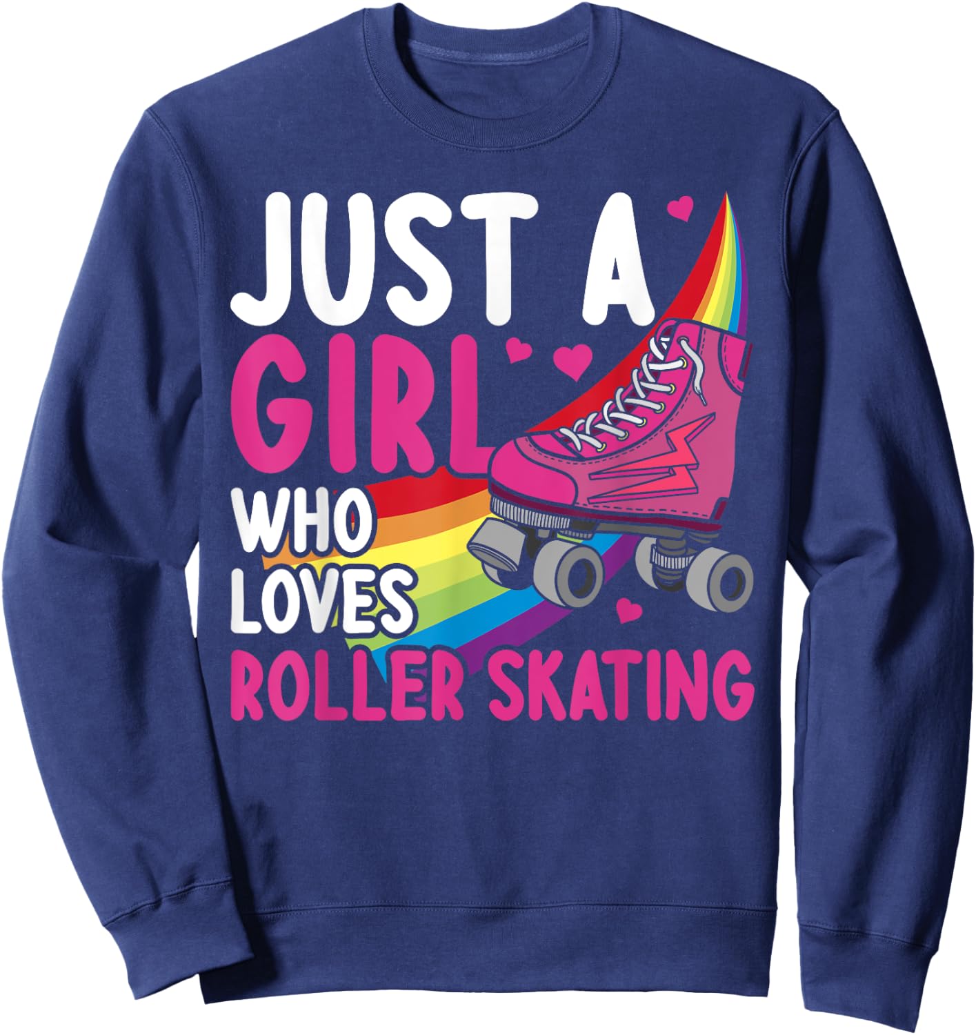 Funny Roller Skating Art Girls Women Kids Roller Disco Skate Sweatshirt - Sweatshirt | Navy
