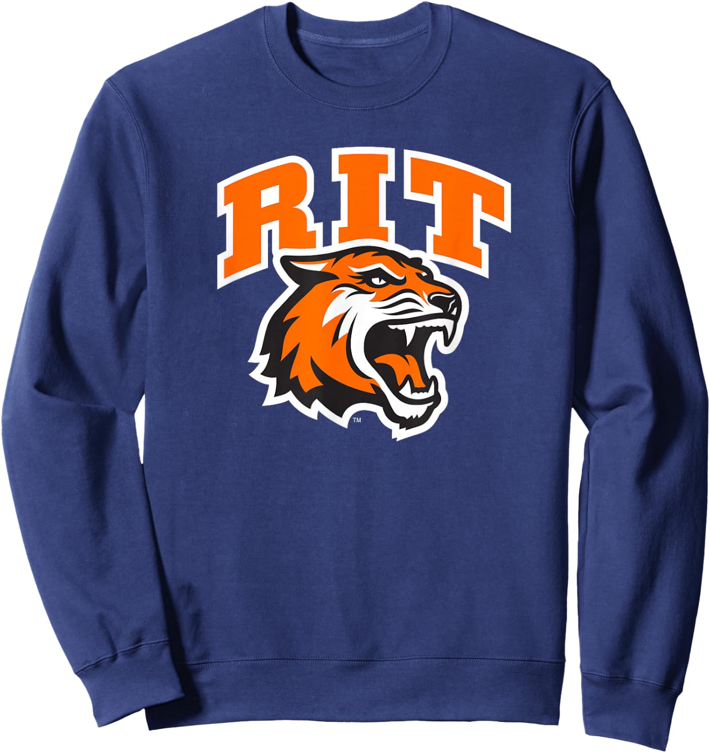 Rochester Institute of Technology RIT Tiger Stacked Logo Sweatshirt - Sweatshirt | Navy