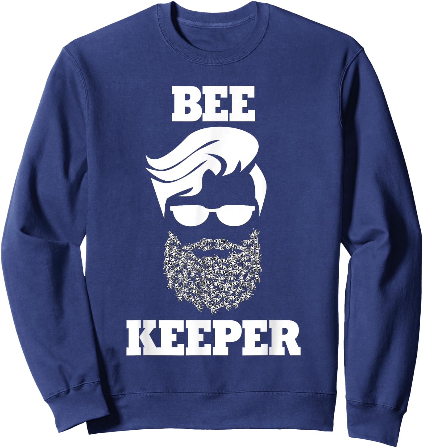 Beekeeper bee keeper funny bees beard Sweatshirt - Sweatshirt | Navy