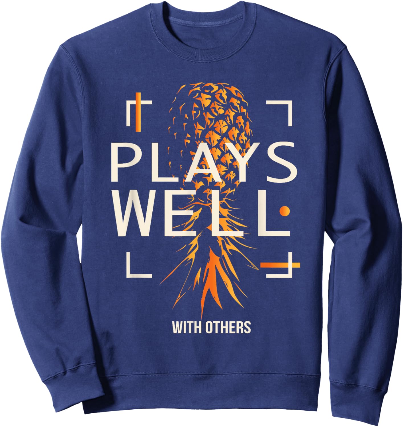 Cool Swingers Lifestyle Funny Upside Down Pineapple Sweatshirt - Sweatshirt | Navy