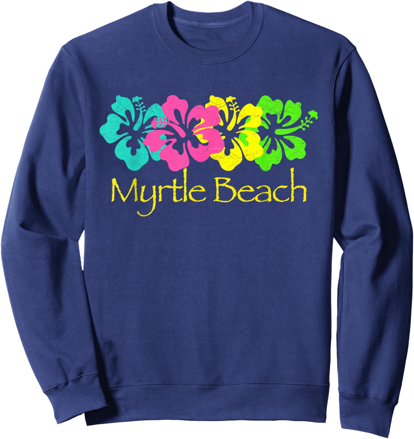 Myrtle Beach Tropical Beach Design/Myrtle Beach Surf Sweatshirt - Sweatshirt | Navy