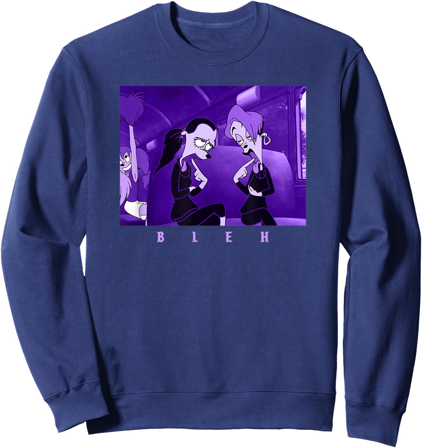Disney A Goofy Movie Goth Girls Bleh Box Poster Sweatshirt - Sweatshirt | Navy