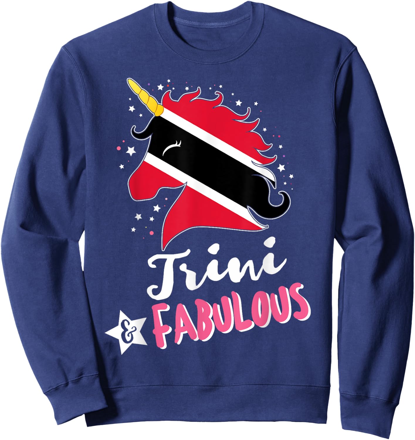 Trinbagonian Unicorn Trinidad and Tobago Flag Sweatshirt - Sweatshirt | Navy