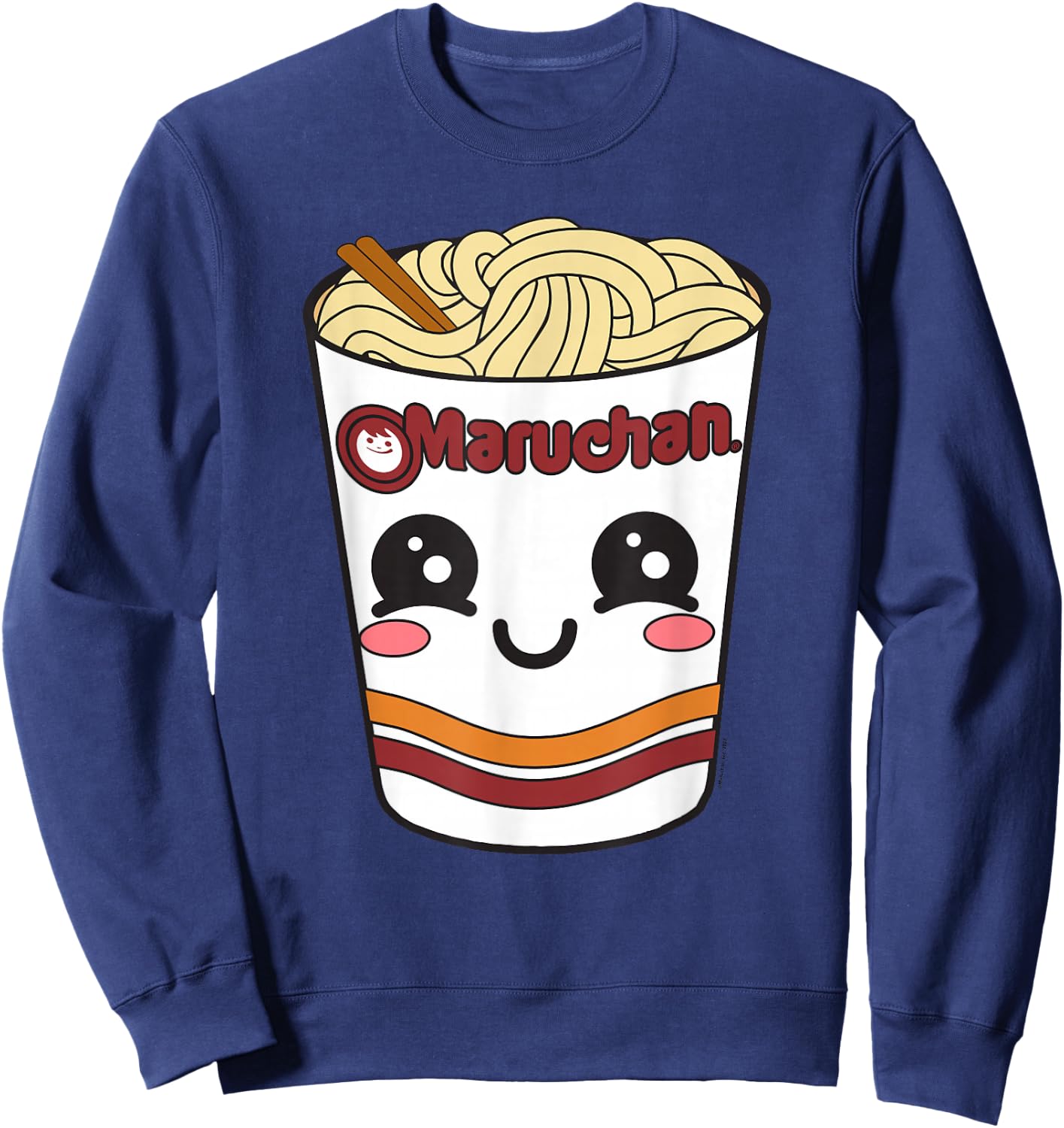 Maruchan Cute Ramen Noodle Cup Face Small Sweatshirt - Sweatshirt | Navy