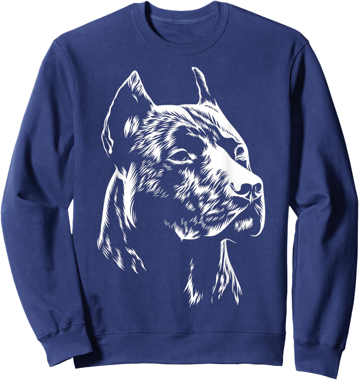 White Portrait | American Pitbull Terrier Sweatshirt - Sweatshirt | Navy