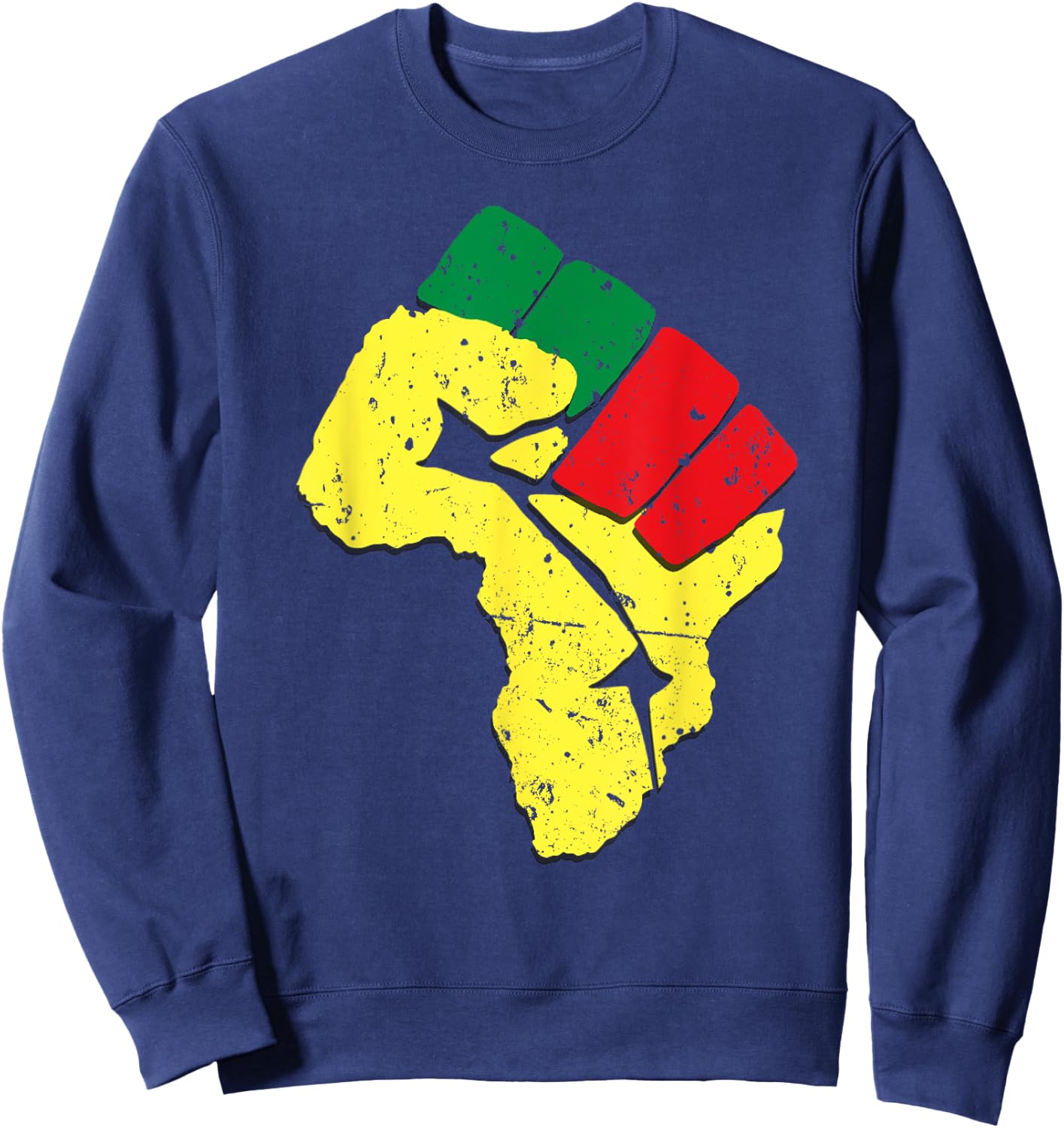 Black History Shirt Pan African Flag Colors Resist Fist Sweatshirt - Sweatshirt | Navy