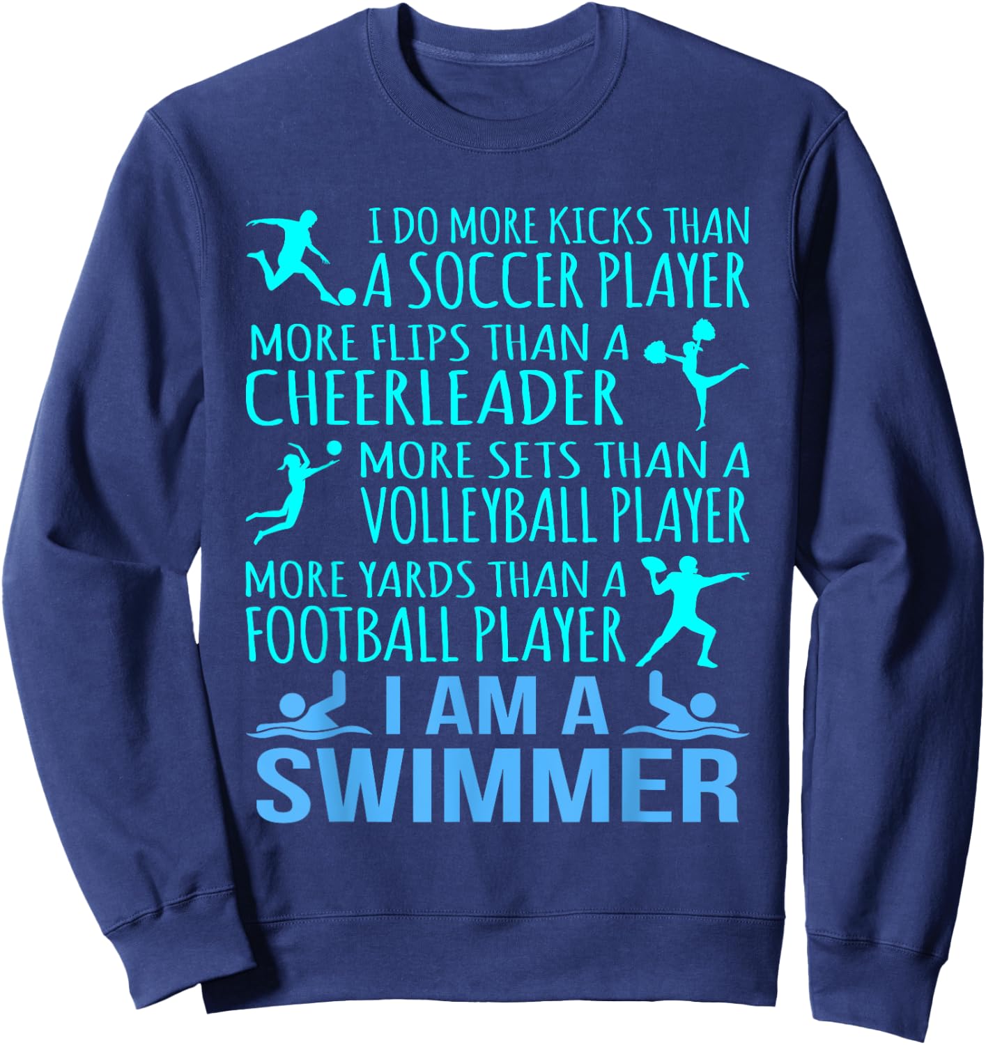 I Am A Swimmer Funny Swimming Swim Coach Men Women Graphic Sweatshirt - Sweatshirt | Navy