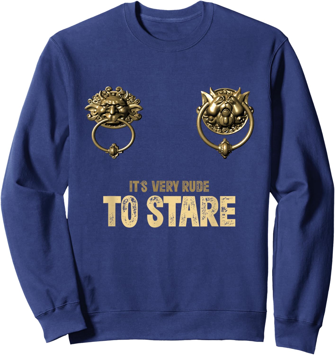 It's Very Rude to Stare Labyrinth Door Knocker Sweatshirt - Sweatshirt | Navy