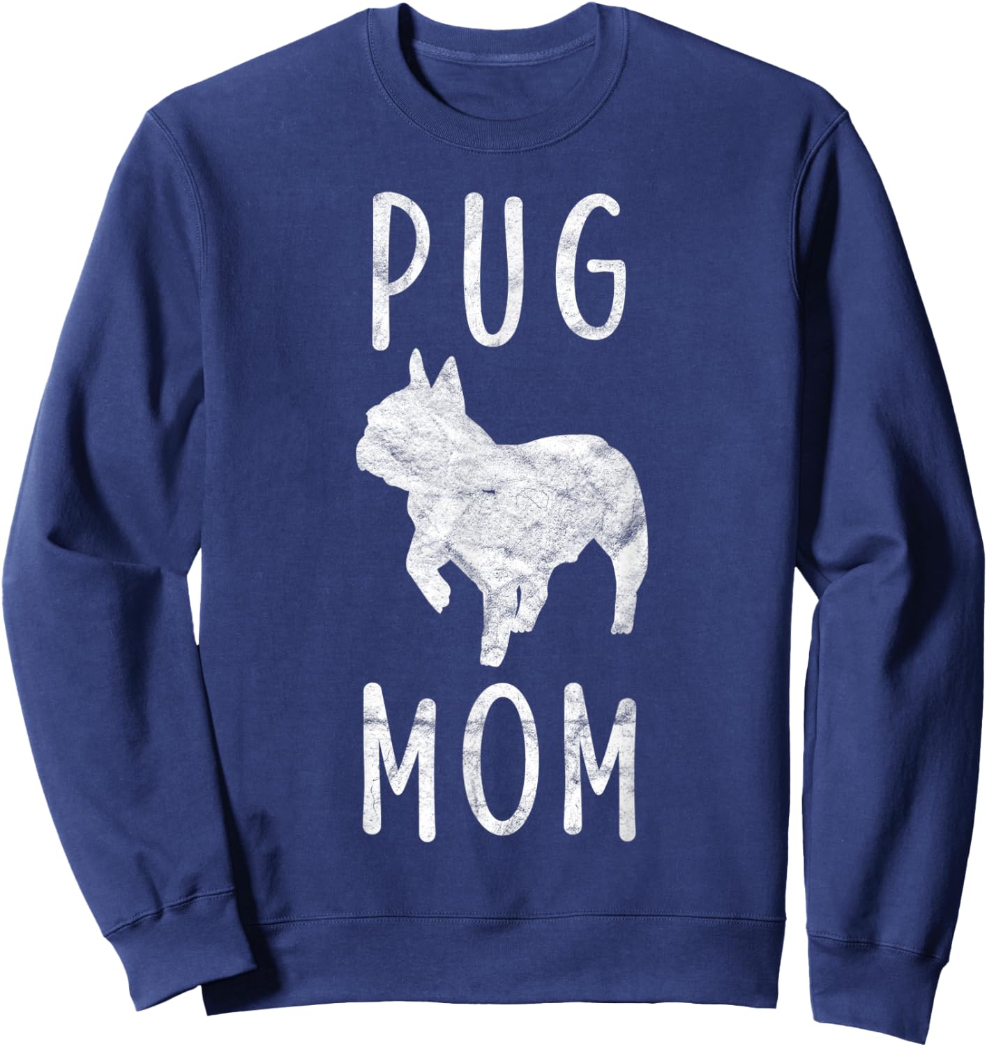 Vintage Pug Mama Gift Puggle Mom Pet Dog Owner Mother Men Women Kids Sweatshirt - Sweatshirt | Navy