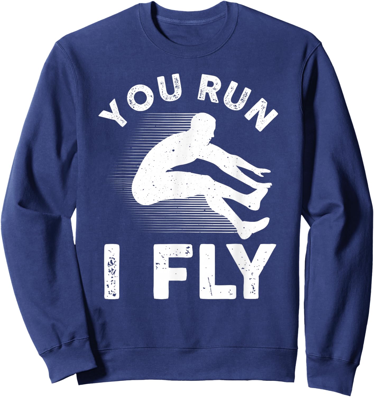 Cool Long Jump Art Track And Field Athlete Men Women Sports Sweatshirt - Sweatshirt | Navy
