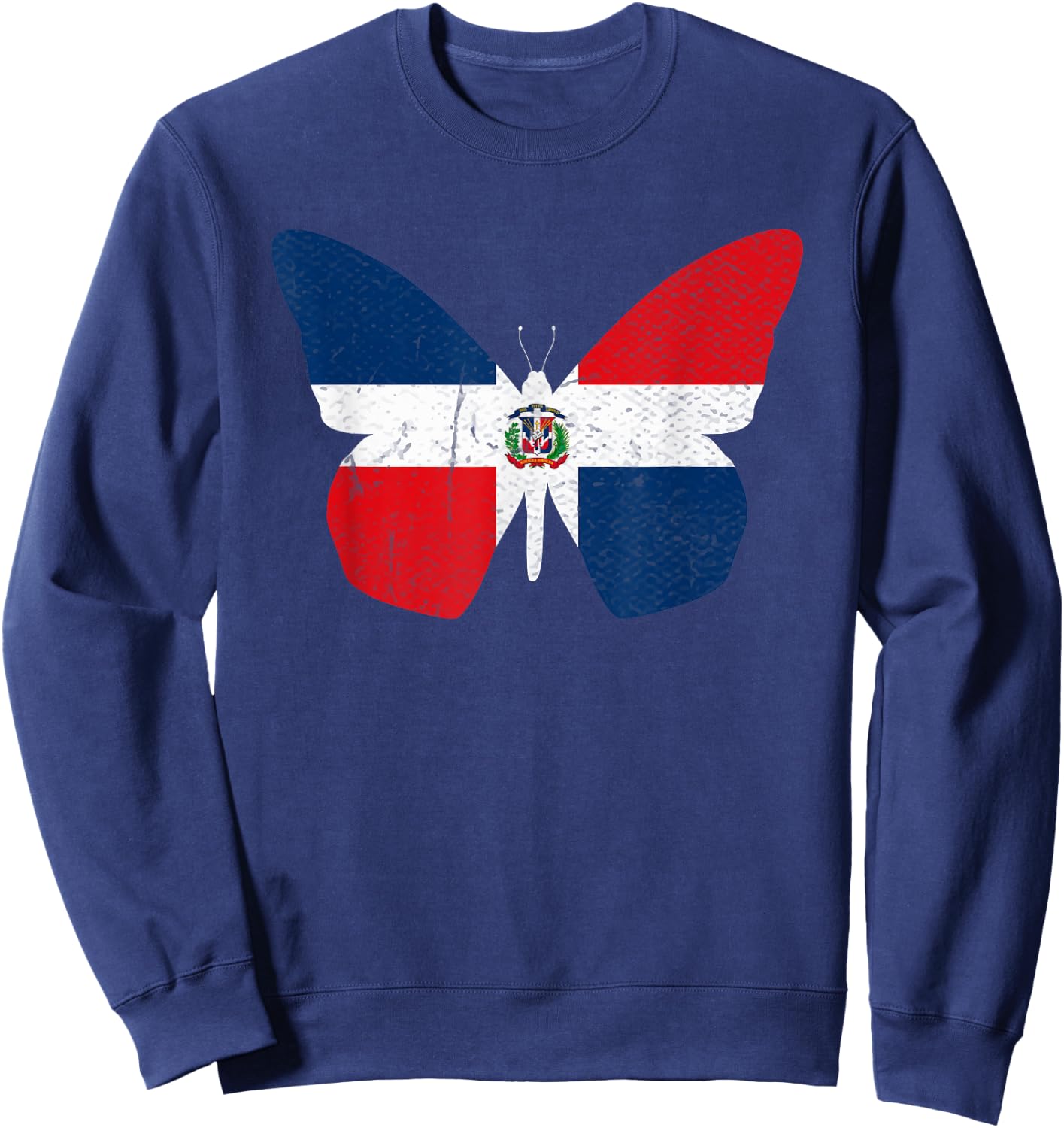 Dominican Republic flag Butterfly Dominicana Sweatshirt - Sweatshirt | Navy