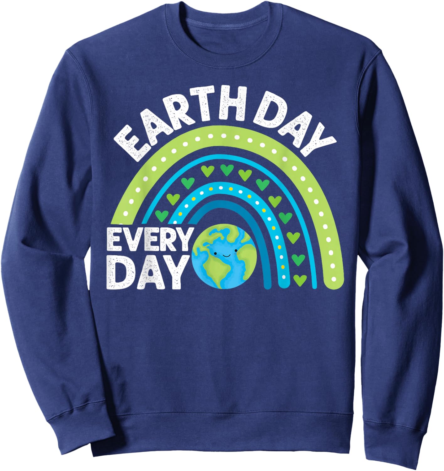 Earth Day 2026 Every Day Earth Day Girls Rainbow Sweatshirt - Sweatshirt | Navy