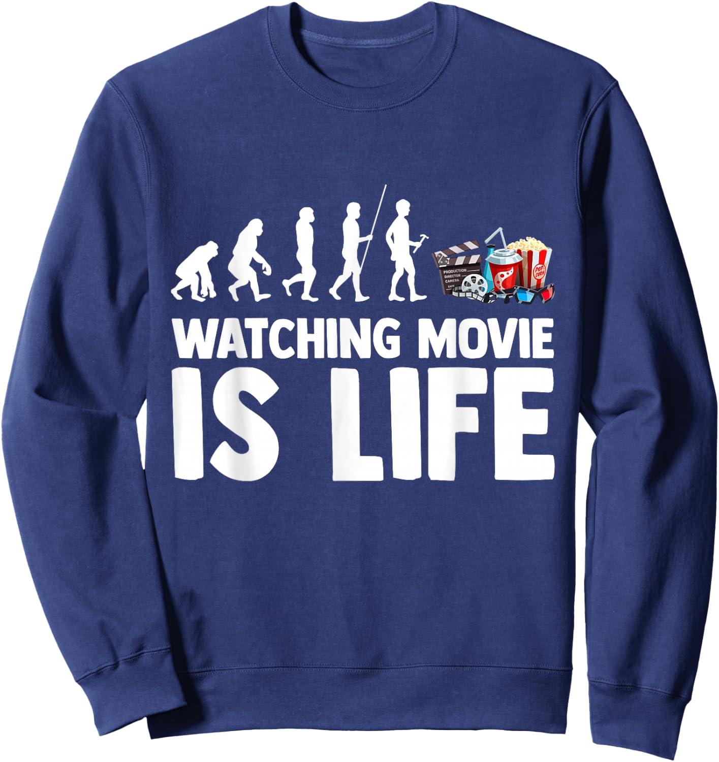 Movie Action Cinema Film Comedy Flick Feature Sweatshirt - Sweatshirt | Navy
