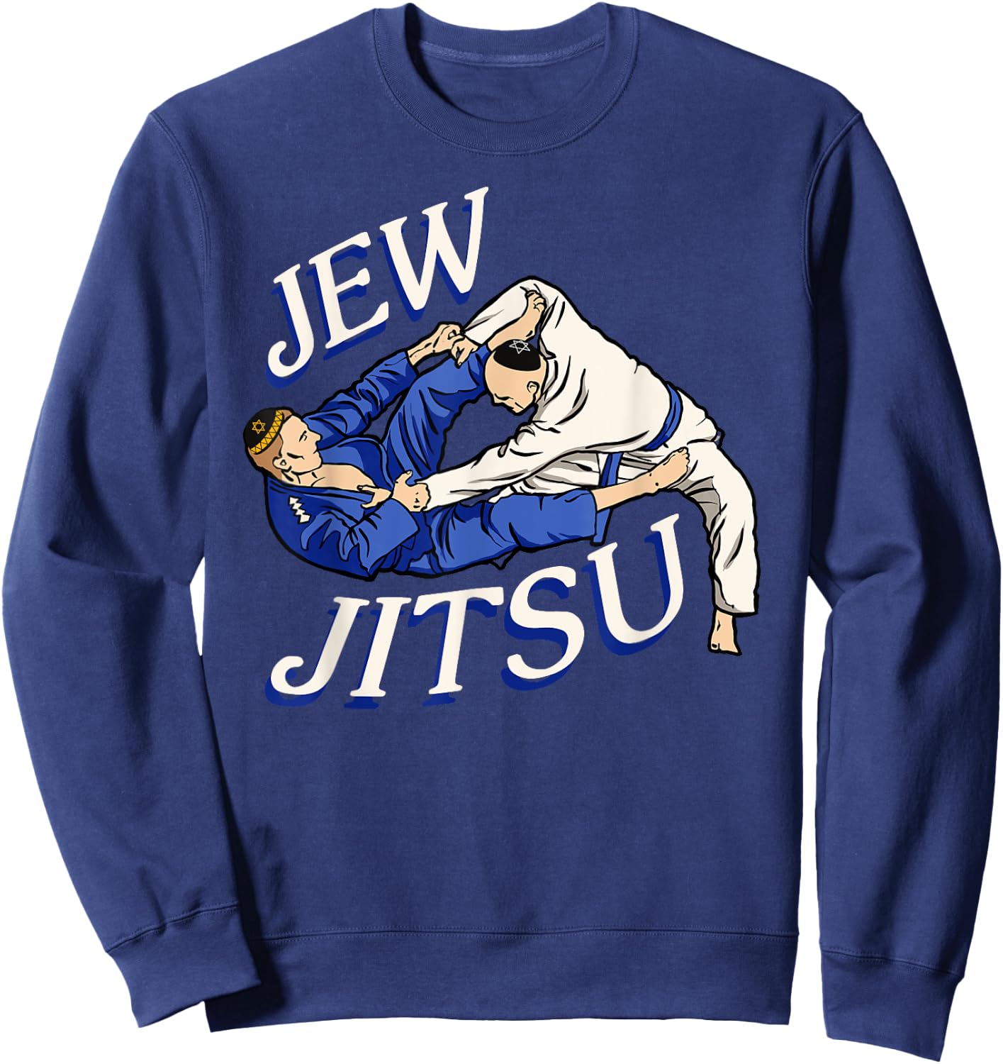 Funny Fighting Jew Jitsu Mixed Martial Arts Sweatshirt - Sweatshirt | Navy