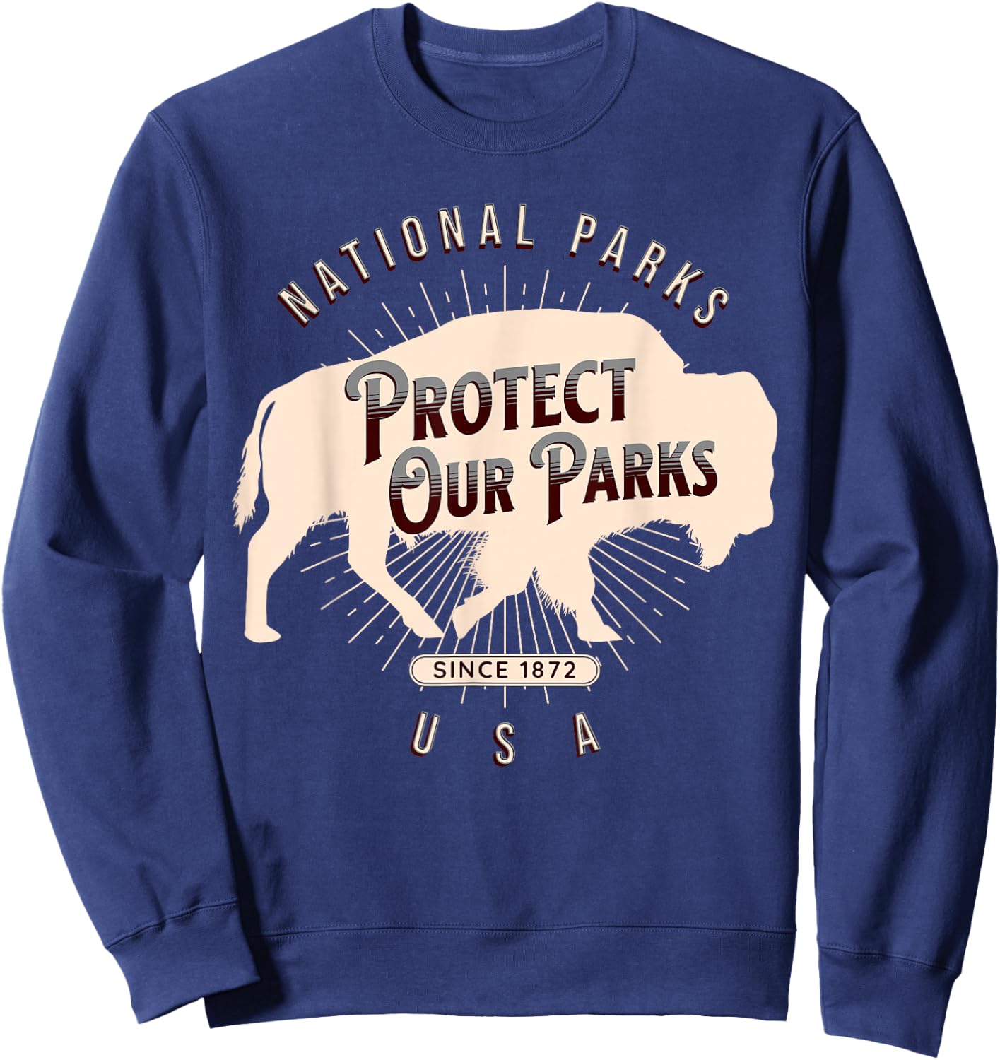 Protect Our Parks National Park America Hike Outdoors Sweatshirt - Sweatshirt | Navy