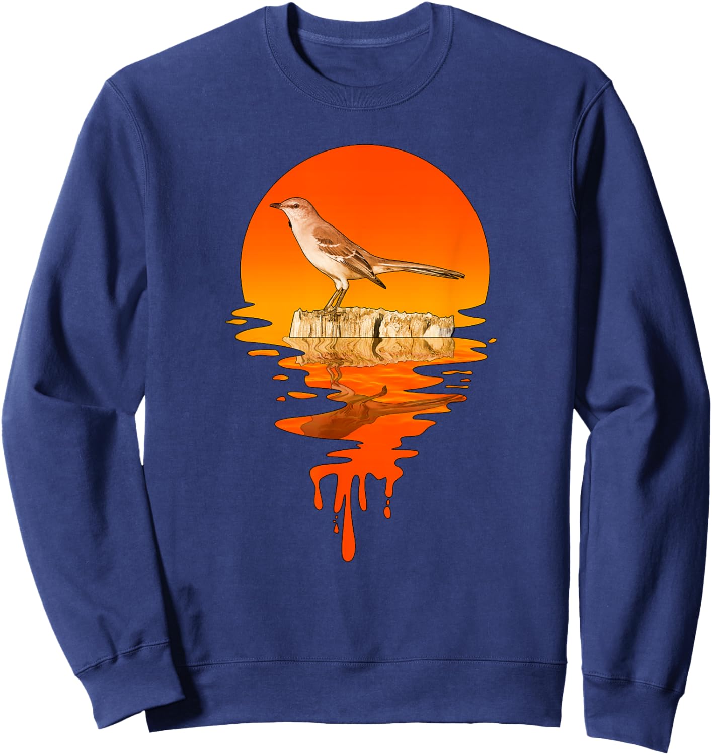 Vintage Retro Style Mockingbird Sweatshirt - Sweatshirt | Navy