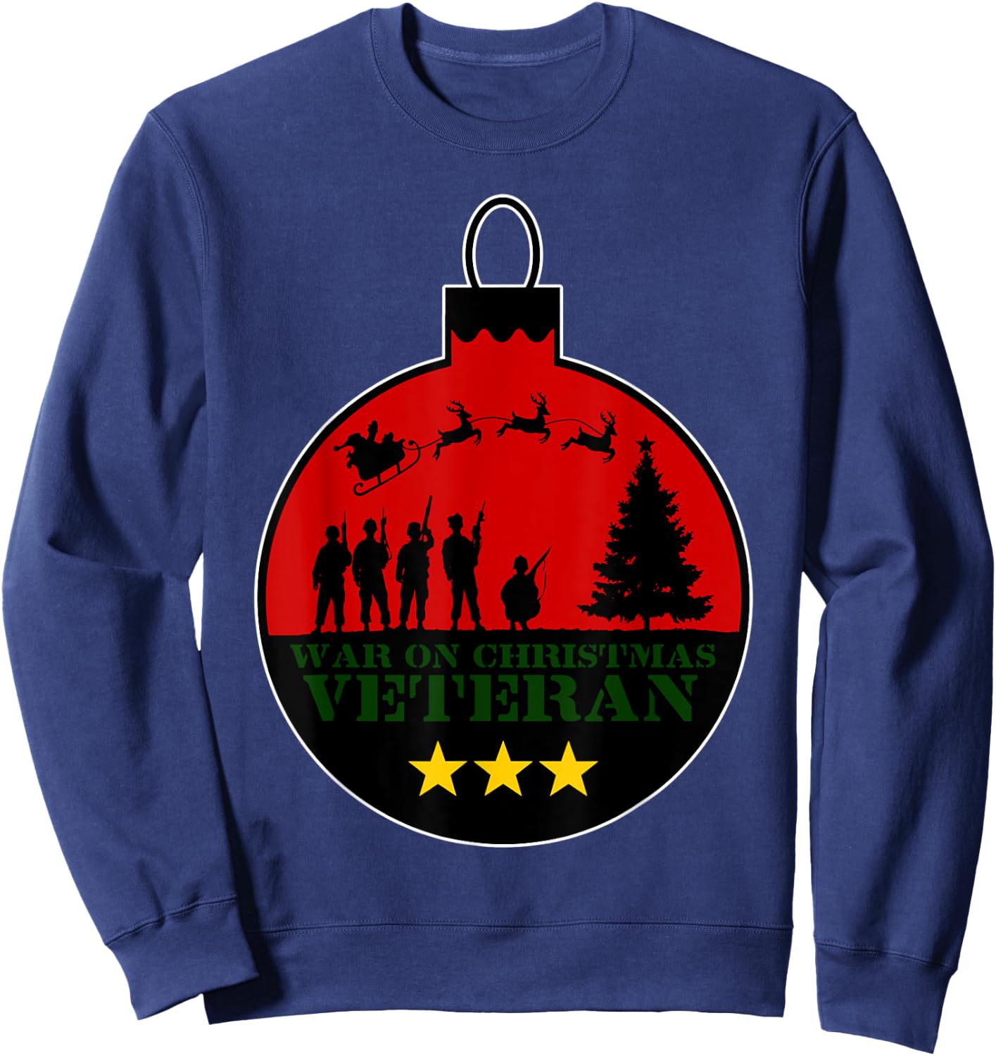War On Christmas Red Christmas Ball Sweatshirt - Sweatshirt | Navy