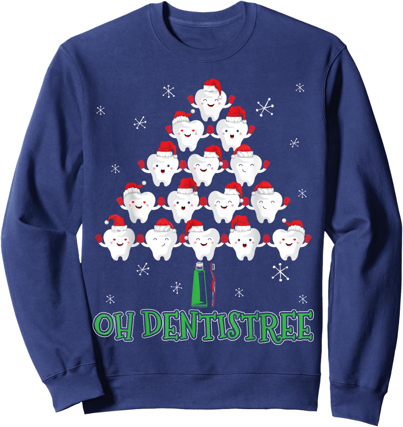 Oh Dentistree Christmas Funny Dentist Christmas Sweatshirt - Sweatshirt | Navy