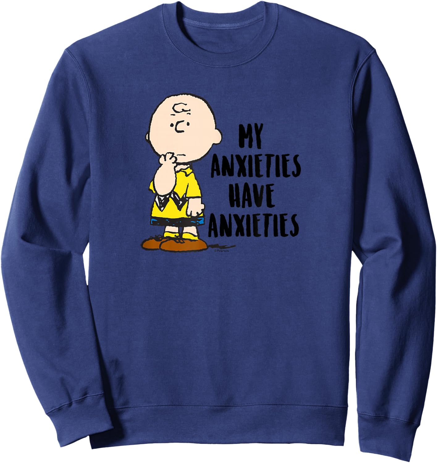 Peanuts - Charlie Brown My Anxieties Have Anxieties Sweatshirt - Sweatshirt | Navy
