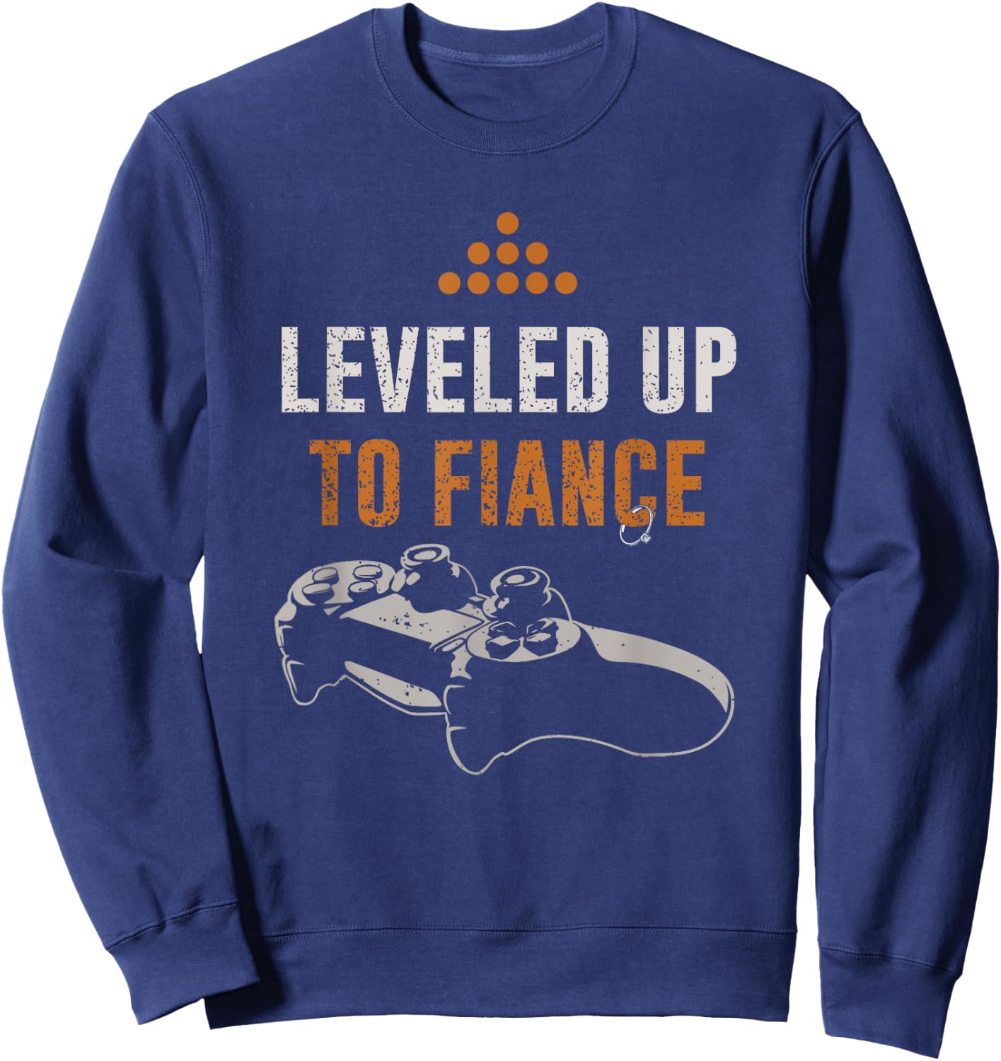 Leveled Up To Fiance - Gaming Fiance - Cute Couple Sweatshirt - Sweatshirt | Navy