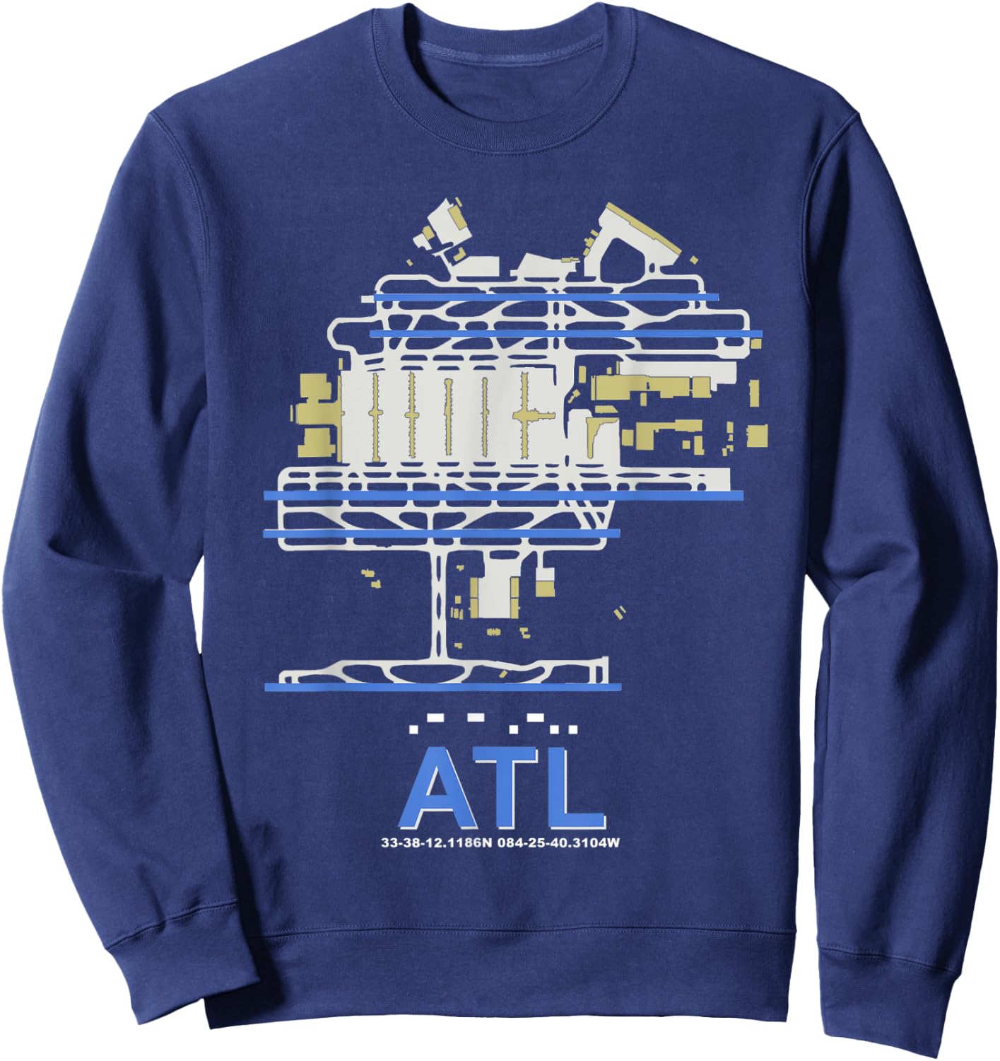 ATL Hartsfield Jackson Atlanta Int'l Airport Art Pilot Sweatshirt - Sweatshirt | Navy