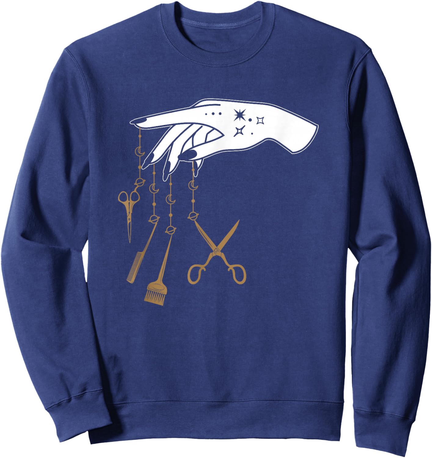 Scissor Hair Salon Barber Hairstylist Tattooed Hairdresser Sweatshirt - Sweatshirt | Navy