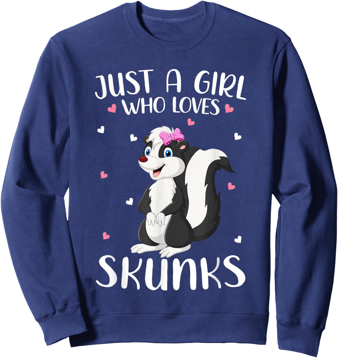 Just A Girl Who Loves Skunks Girl Kids Sweatshirt - Sweatshirt | Navy