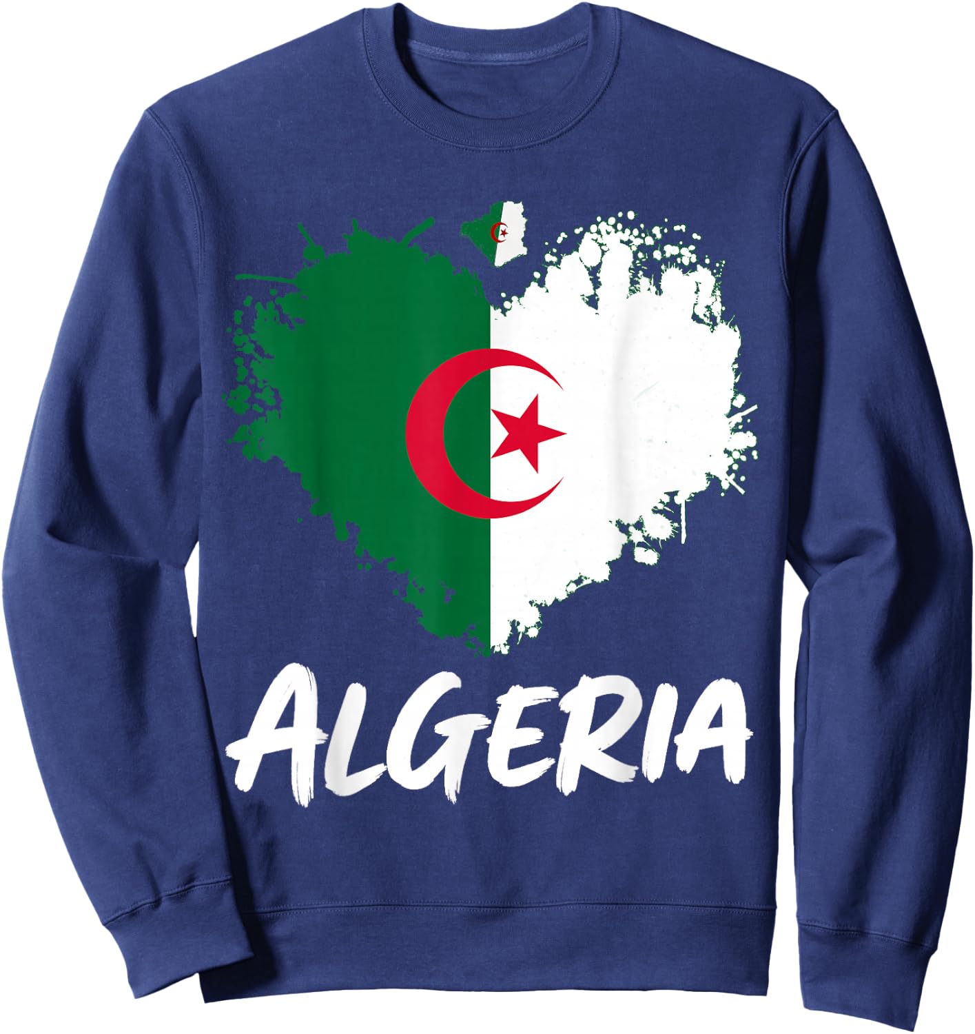 Algerian Flag Heritage Outfit Idea Algeria Themed Sweatshirt - Sweatshirt | Navy